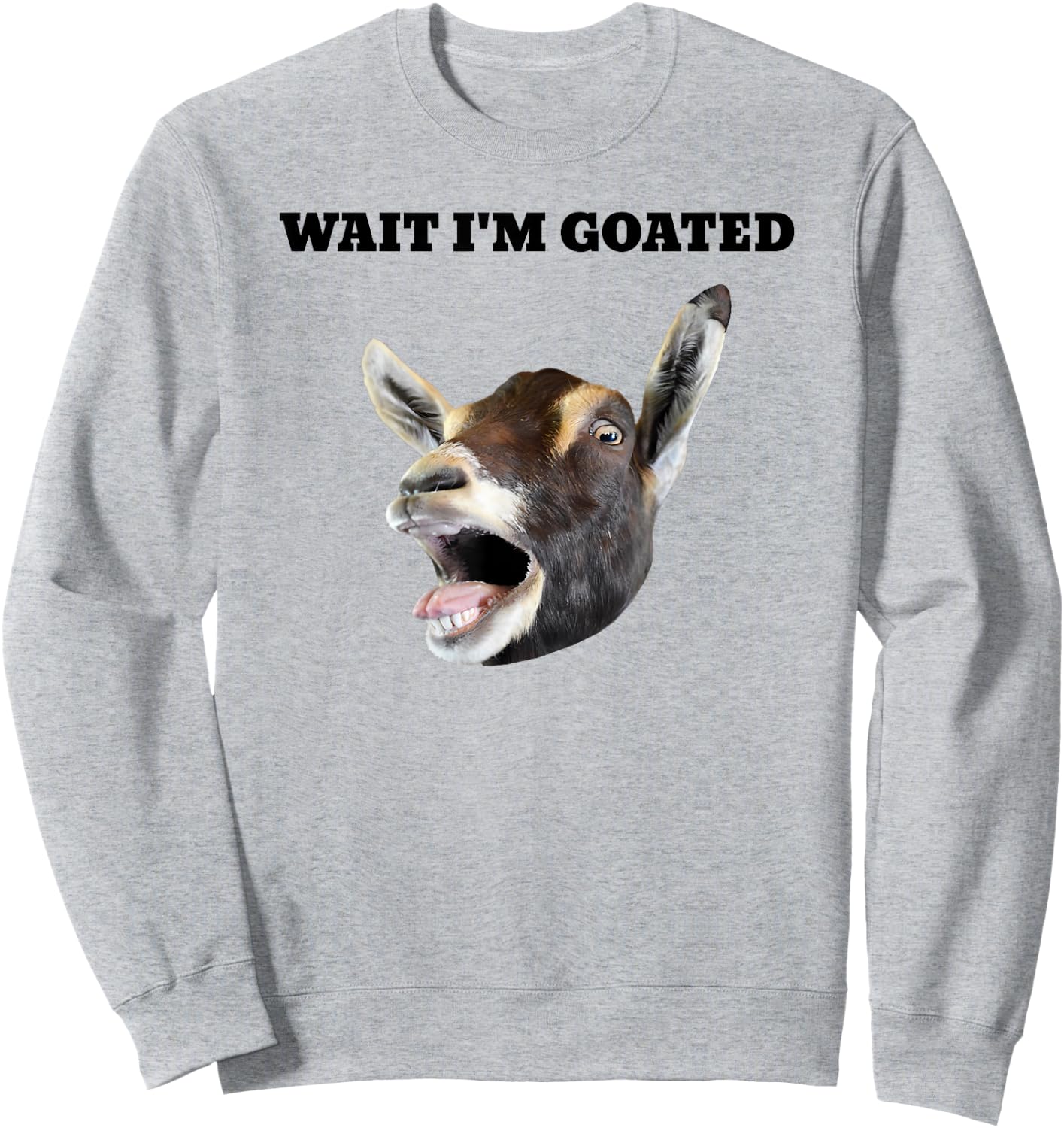 Wait I'm Goated Meme Humor Sweatshirt - Sweatshirt | Ash