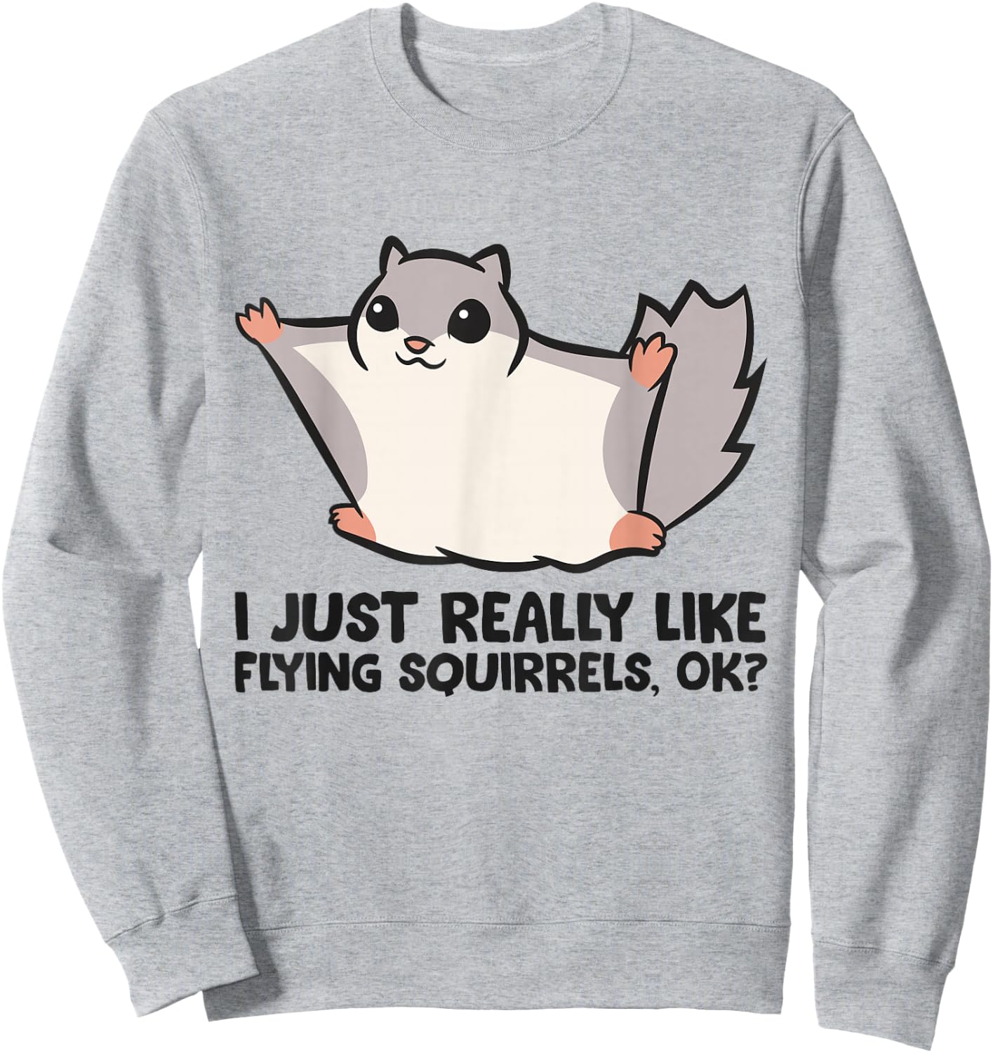 I Just Really Like Flying Squirrels Ok Cute Flying Squirrel Sweatshirt - Sweatshirt | Ash