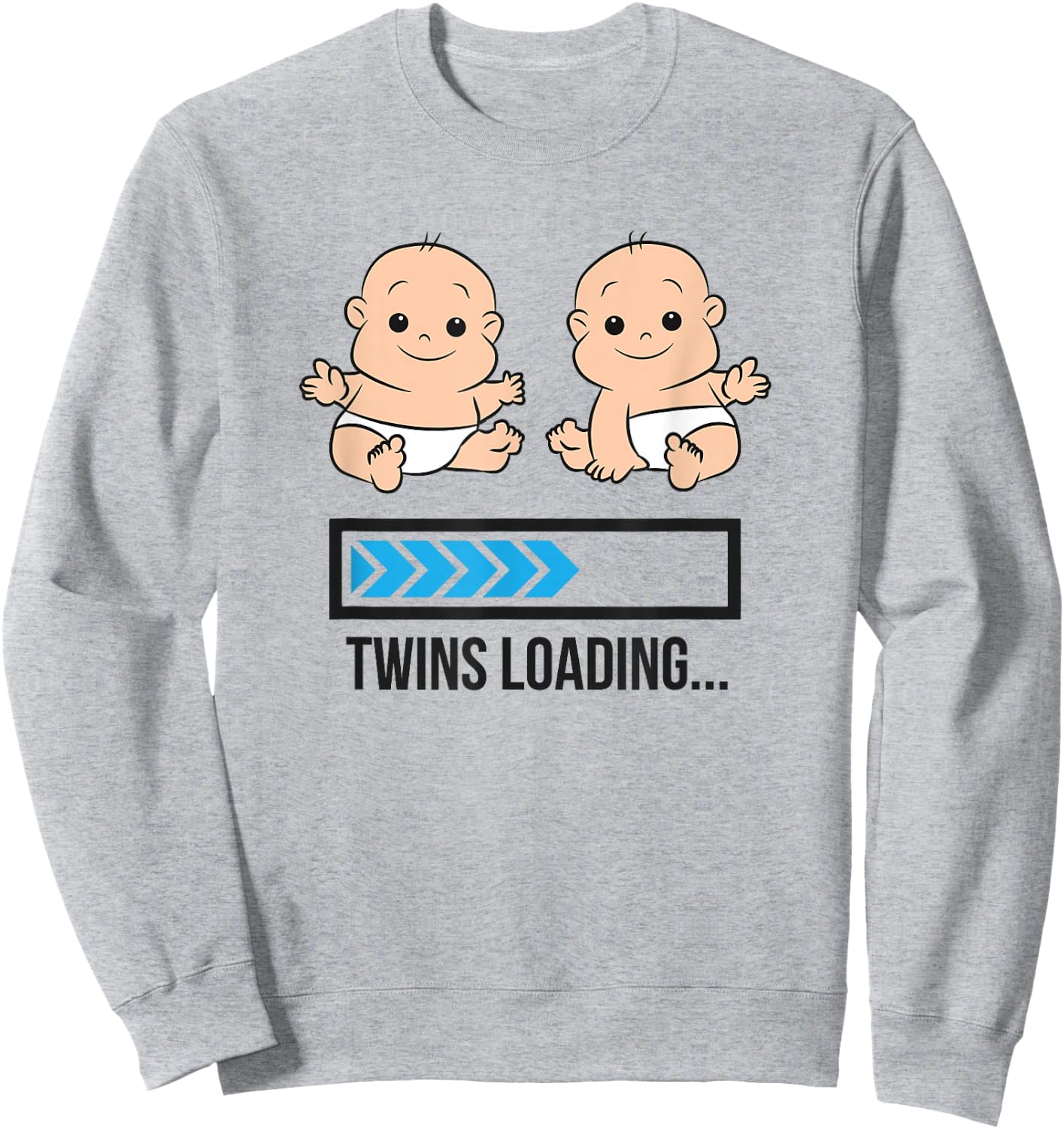 Mom Of Twin Pregnancy Twins Loading Pregnant With Twins Sweatshirt - Sweatshirt | Ash