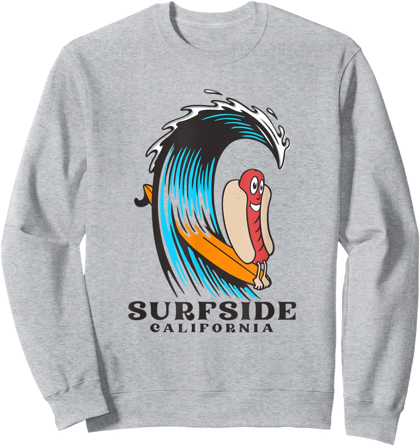 Surfside California Surfing Hot Dog Women Kids Sweatshirt - Sweatshirt | Ash
