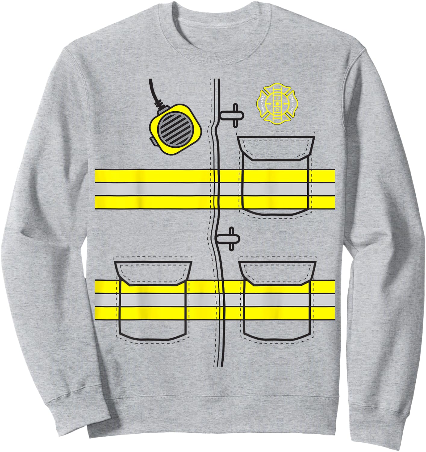 Firefighter Costume DIY Halloween Costume Sweatshirt - Sweatshirt | Ash