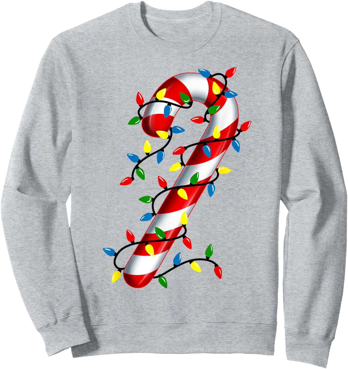Candy Cane Christmas Lights Blue Green Red and White Costume Sweatshirt - Sweatshirt | Ash