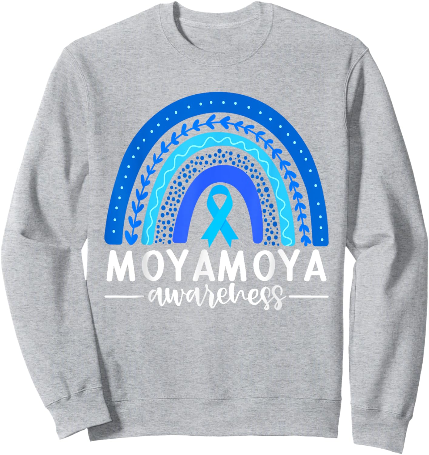 Moyamoya Awareness Shirt Blue Rainbow Boho Moyamoya Disease Sweatshirt - Sweatshirt | Ash