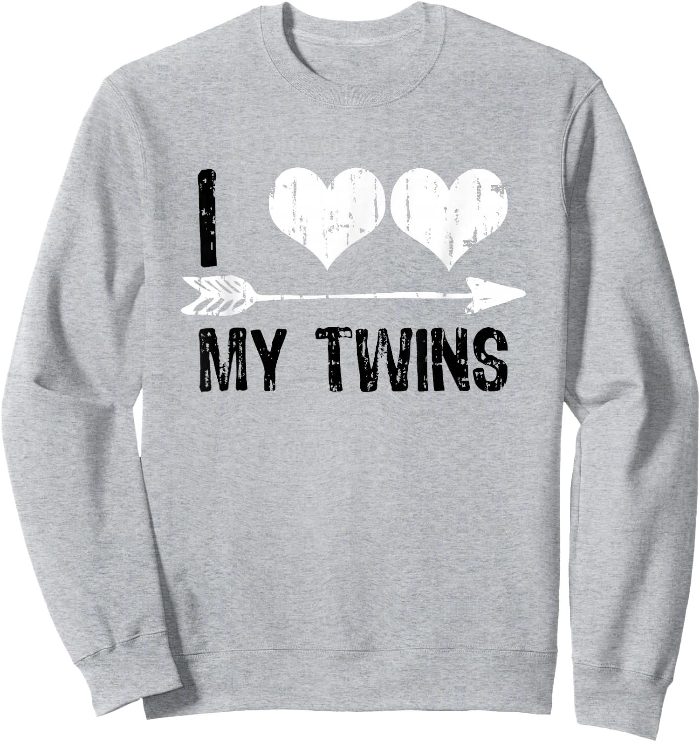 I Heart My Twins Valentine's Day Sweatshirt - Sweatshirt | Ash