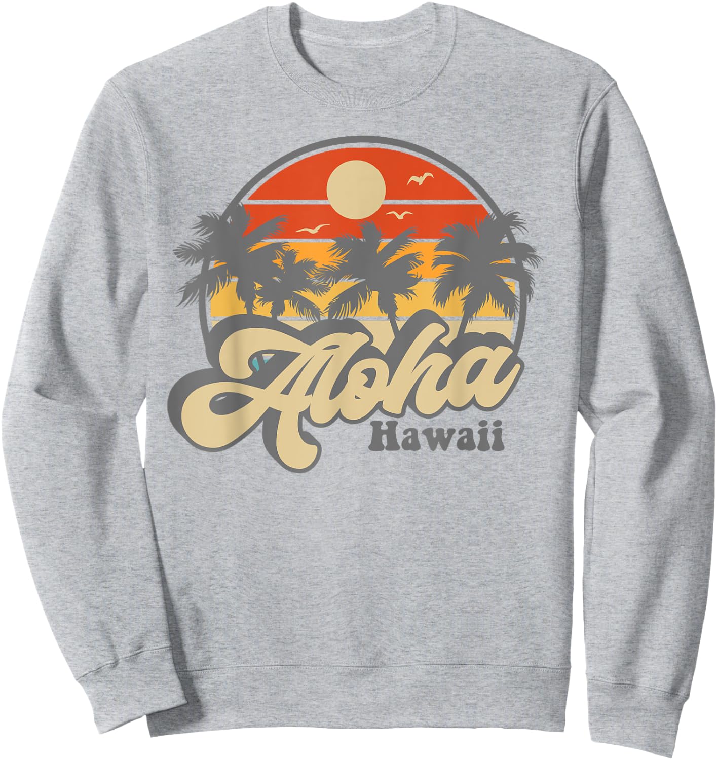 Aloha Hawaii Hawaiian Island Palm Surfboard Beach Surf retro Sweatshirt - Sweatshirt | Ash