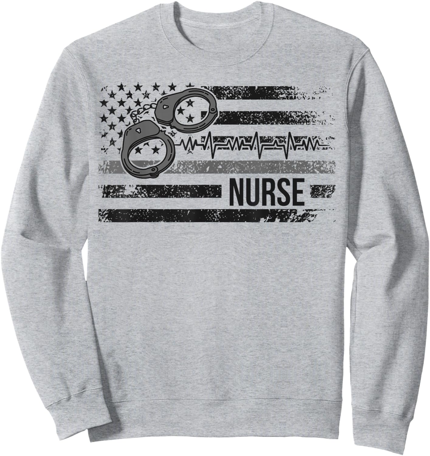 Correctional Nurse American Flag Corrections Nursing Sweatshirt - Sweatshirt | Ash