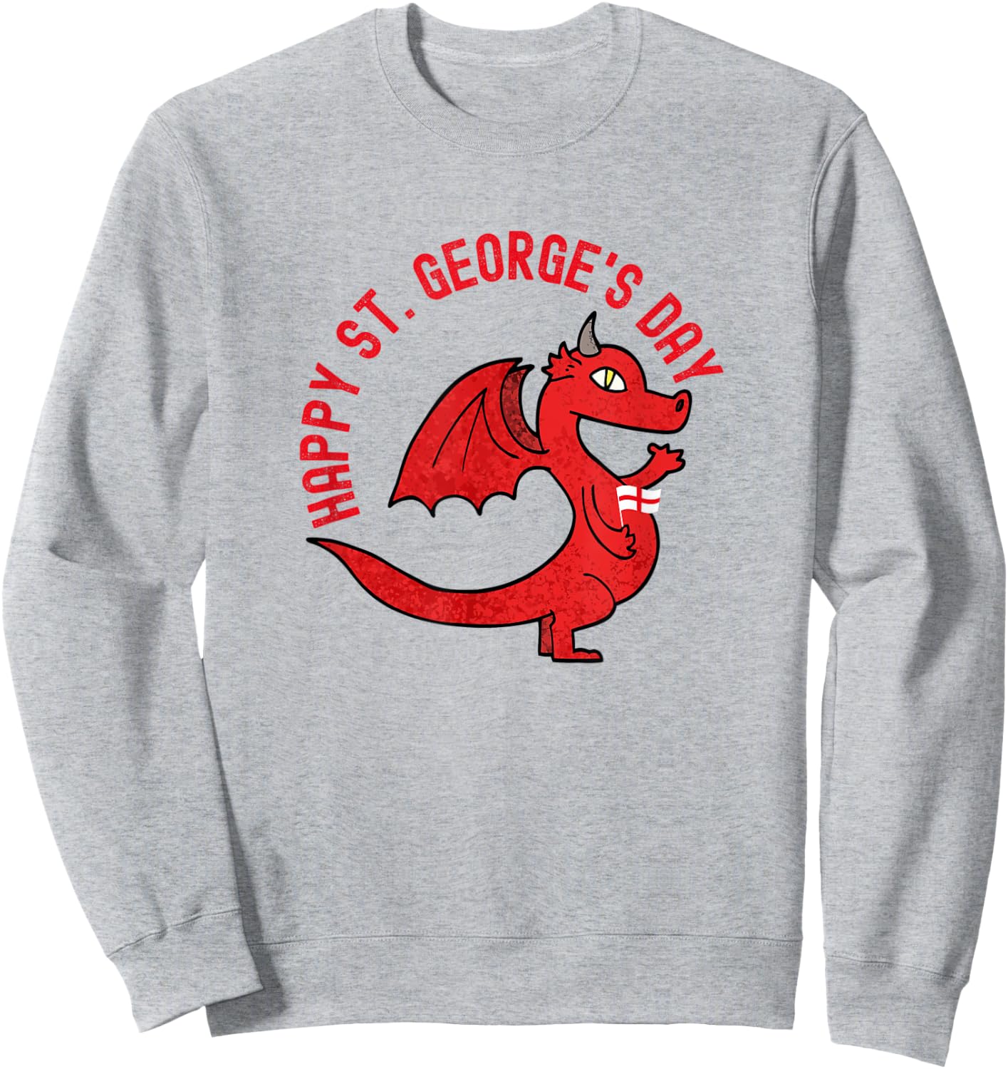 St George's Day Kids England Flag Dragon Saint Sweatshirt - Sweatshirt | Ash