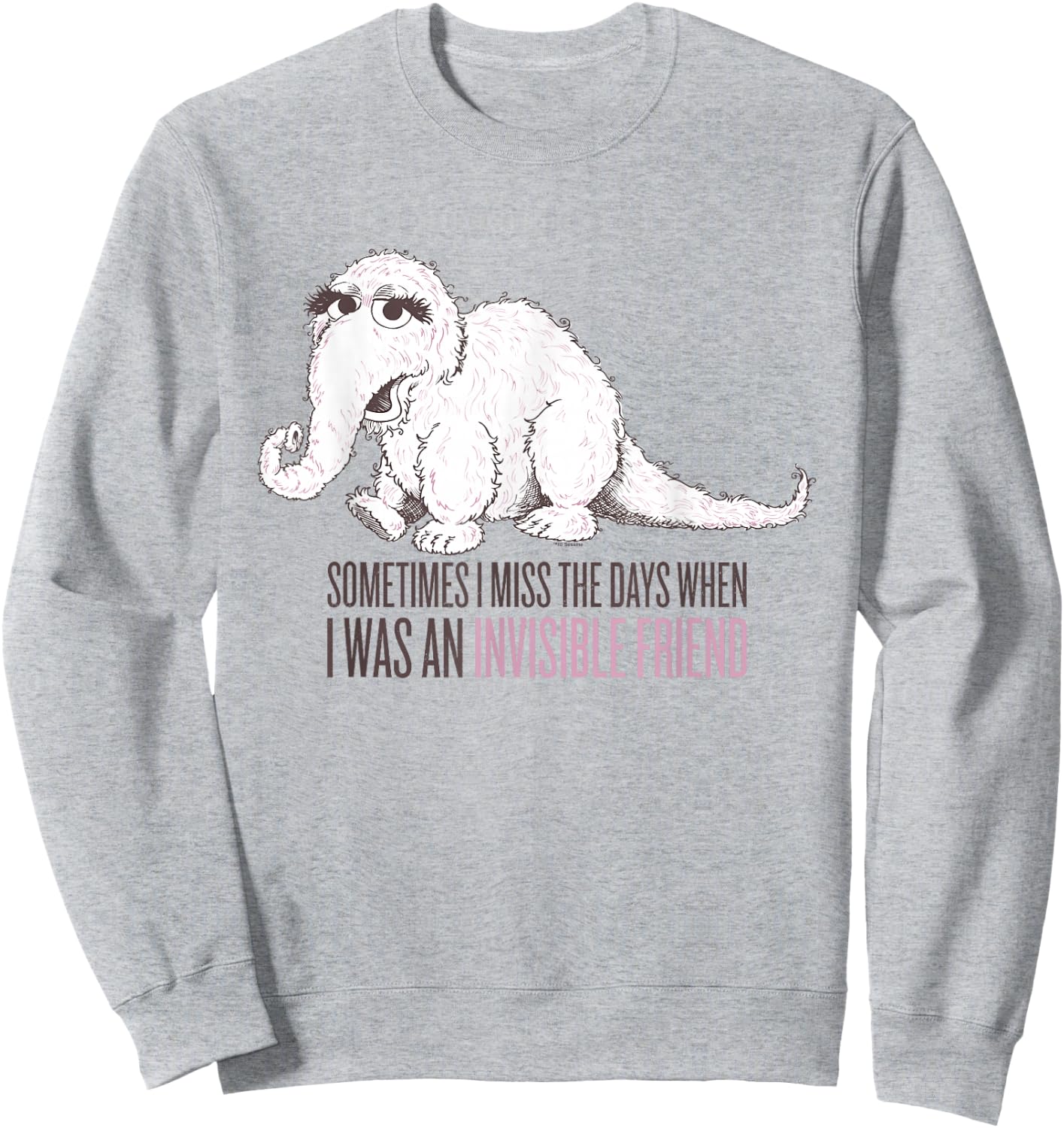 Sesame Street Snuffleupagus Sometimes I Miss The Days Sweatshirt - Sweatshirt | Ash