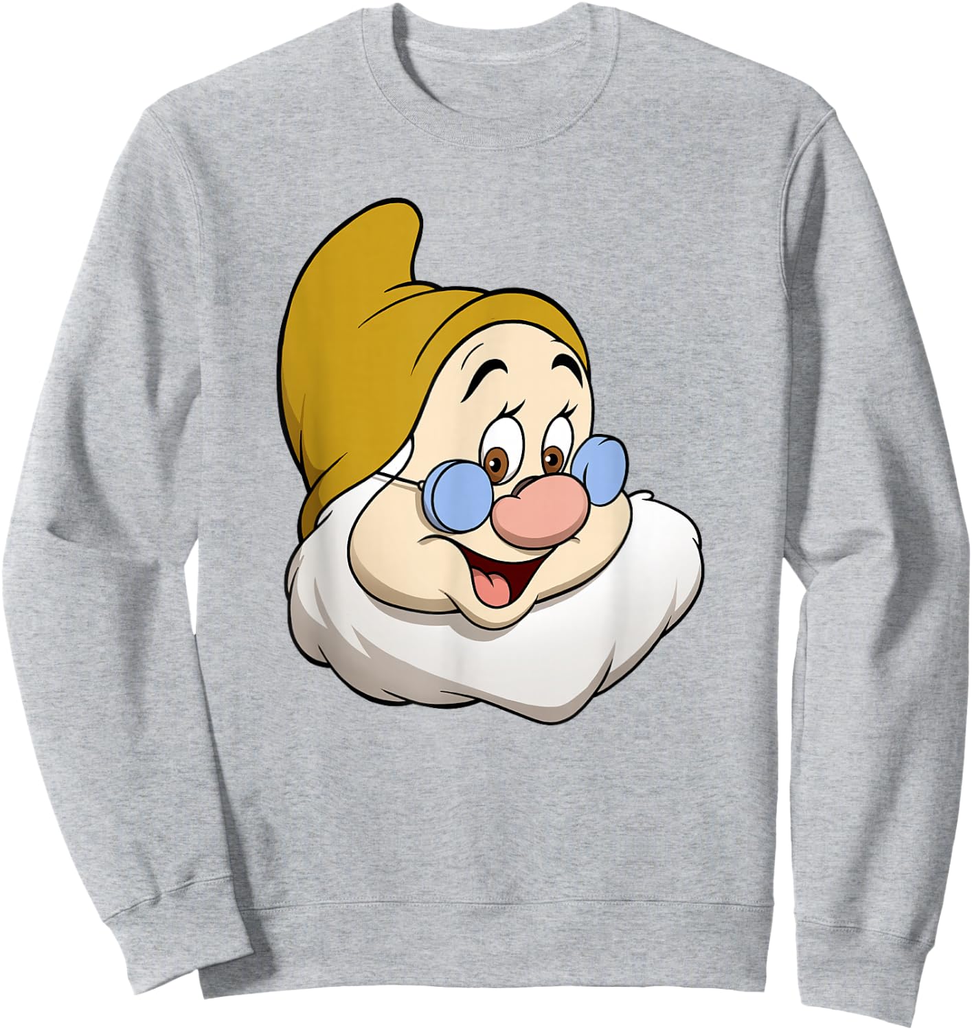 Disney Snow White And The Seven Dwarfs Doc Big Face Sweatshirt - Sweatshirt | Ash