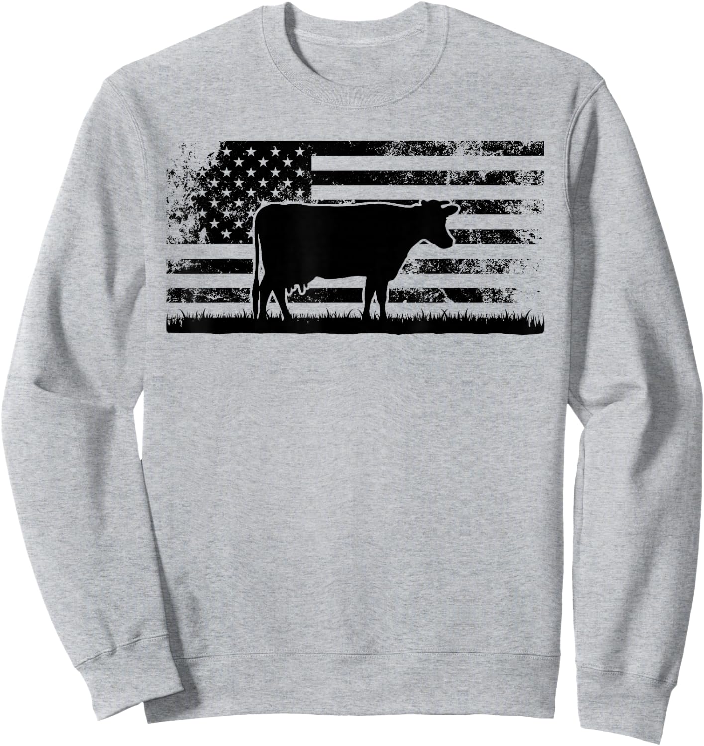 American Flag - Holstein Cow Rancher for Cattle Farmer Sweatshirt - Sweatshirt | Ash
