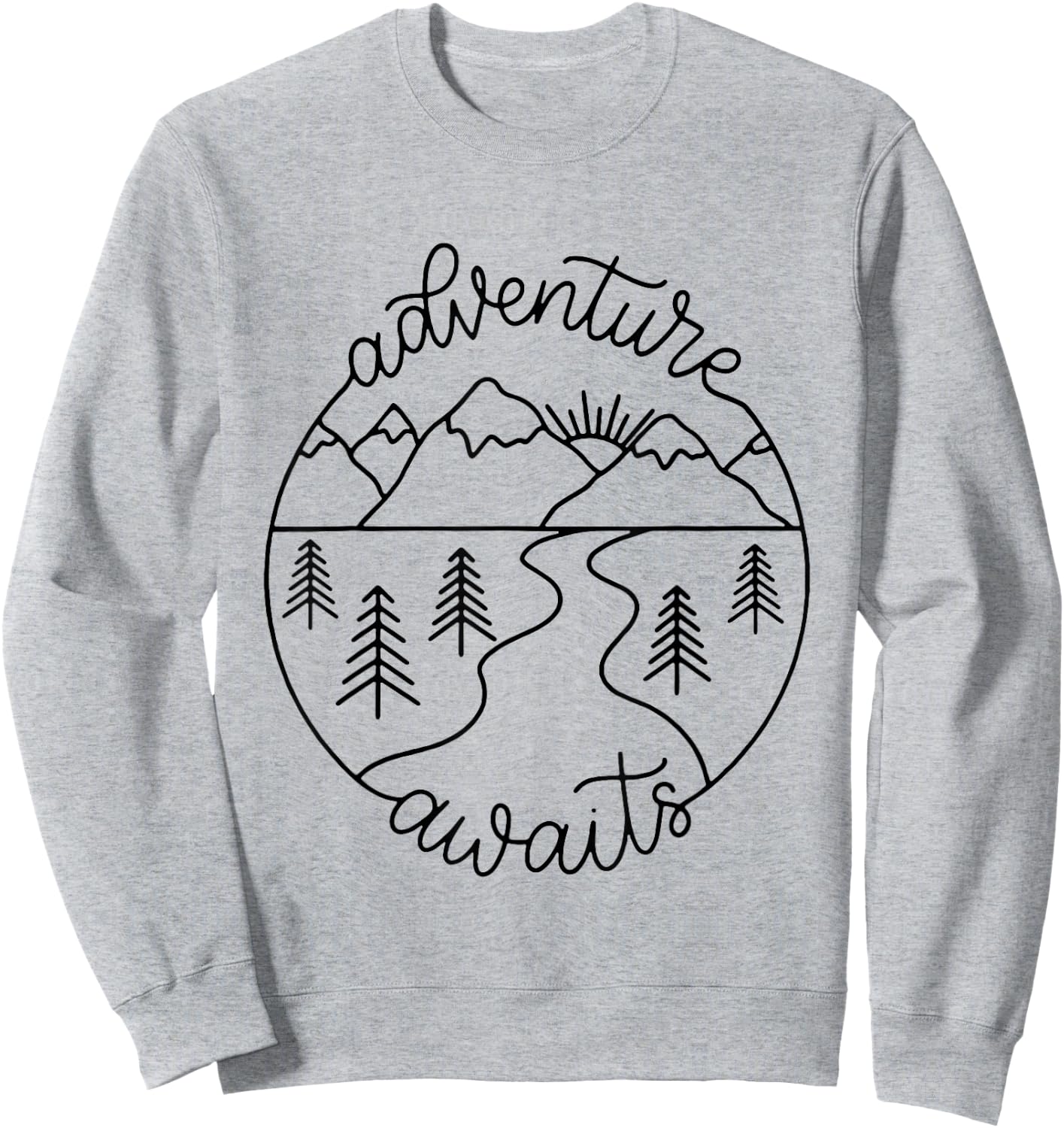 Happy Camper Adventure Awaits Summer Vacation Gift Sweatshirt - Sweatshirt | Ash