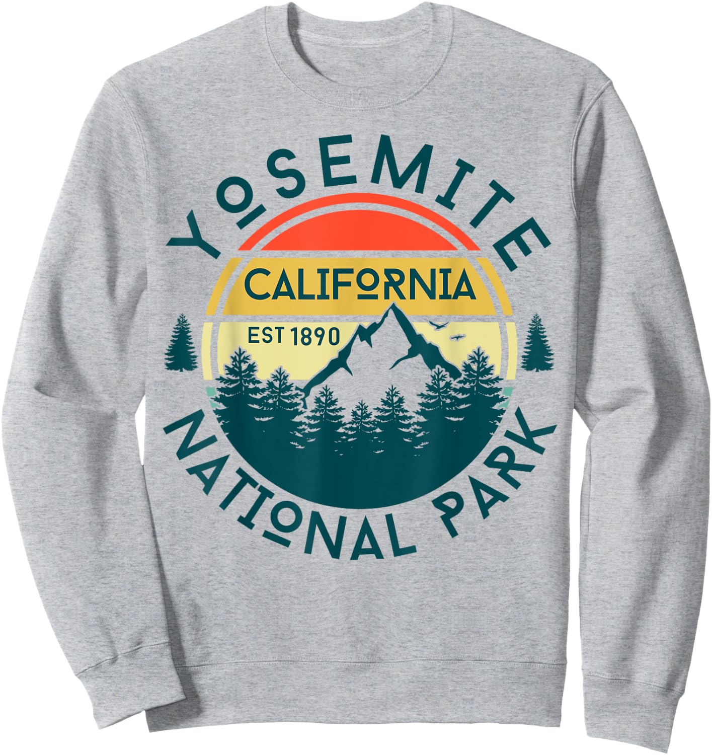 Yosemite National Park California Nature Hiking Sweatshirt - Sweatshirt | Ash