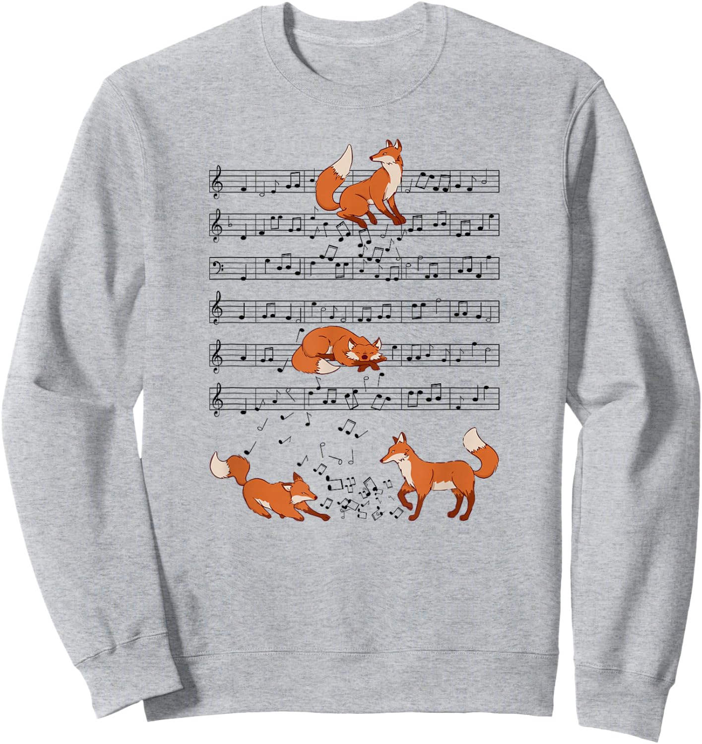 Music fox Musician animal Sweatshirt - Sweatshirt | Ash