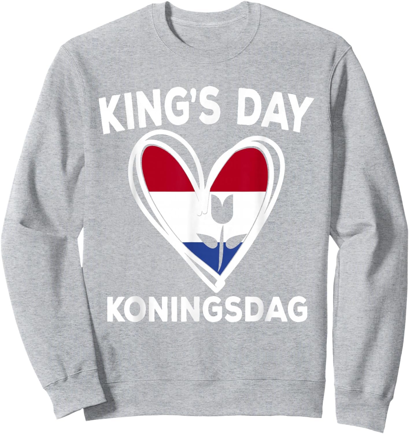Koningsdag Netherlands 2024 Tulip Heart Kings Day Amsterdam Sweatshirt - Sweatshirt | Ash