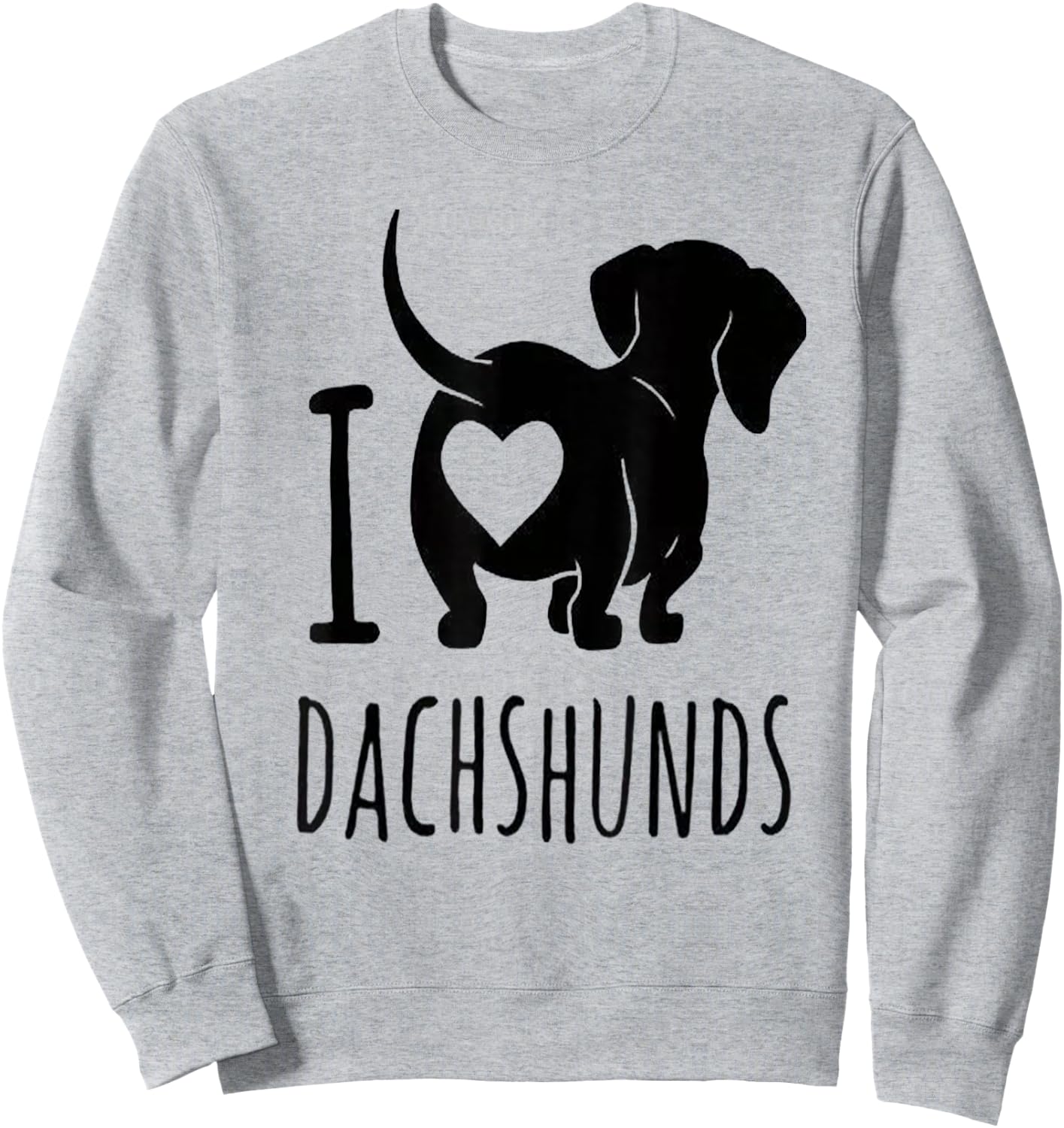 Cute Puppy Dog Lovers I Love Dachshunds Heart Women Girls Kids Sweatshirt - Sweatshirt | Ash