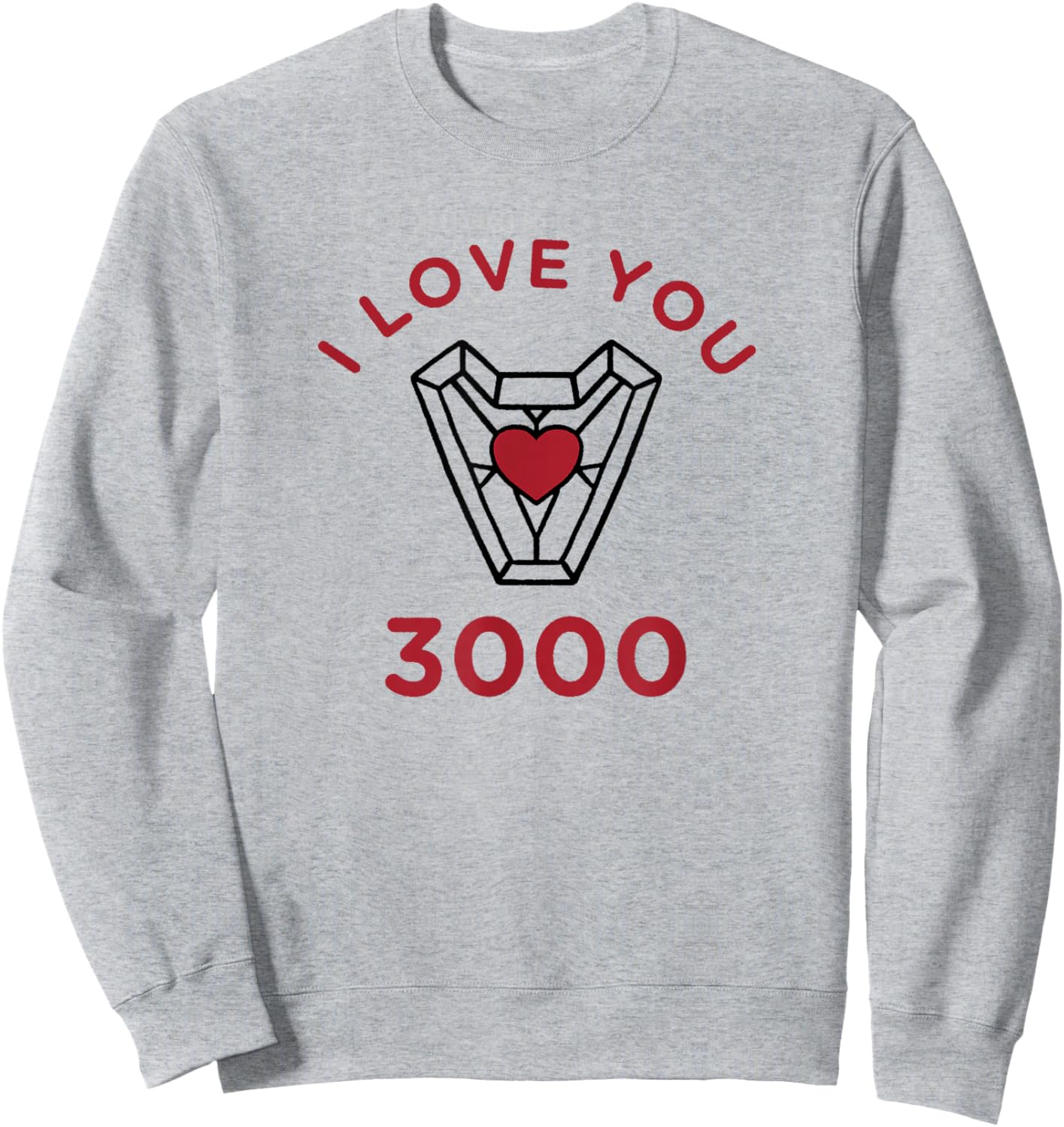 Marvel Valentine's Iron Man I Love You 3000 Sweatshirt - Sweatshirt | Ash