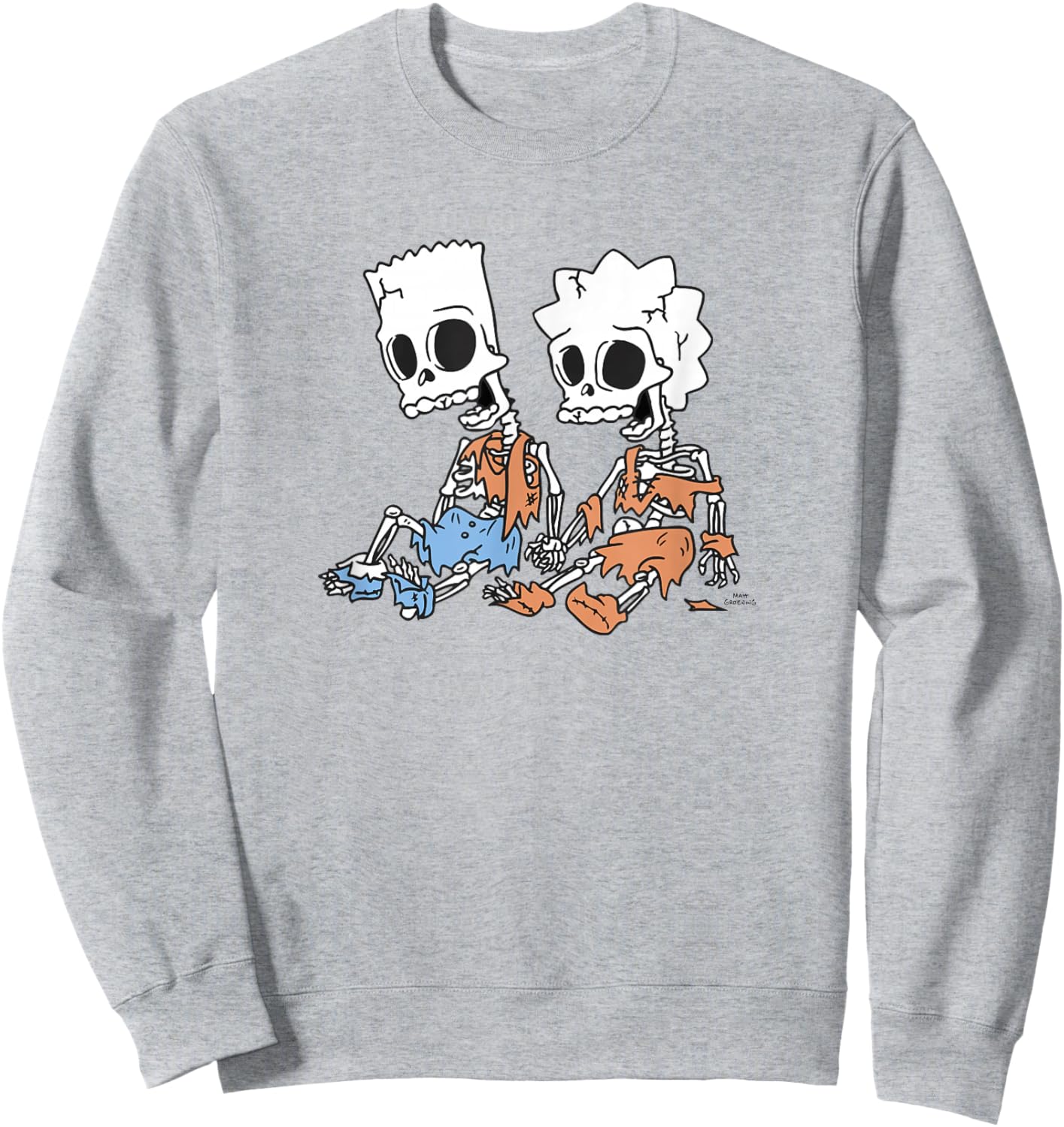 The Simpsons Bart & Lisa Skeletons Sweatshirt - Sweatshirt | Ash