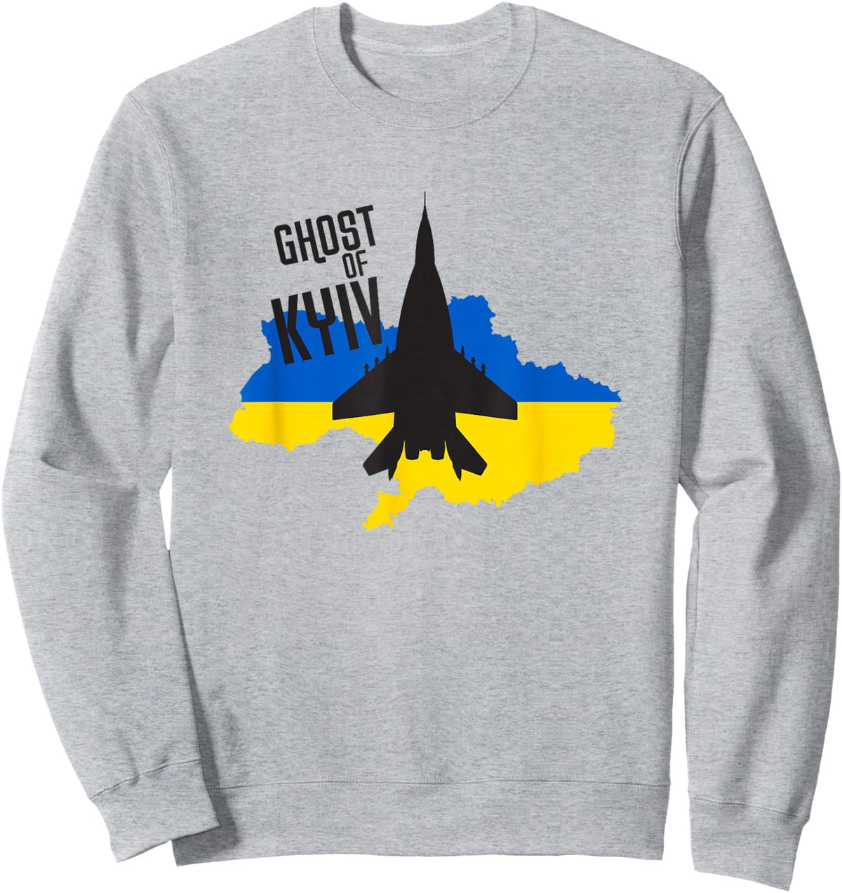 Ghost of Kyiv - MIG 29 Fight Pilot Ace of Ukraine Sweatshirt - Sweatshirt | Ash