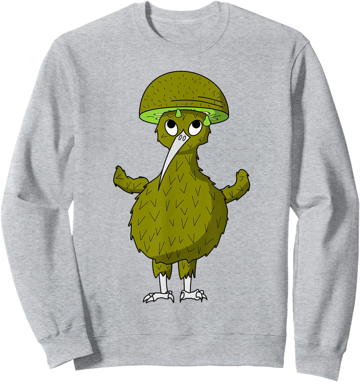 Kiwi Bird with Kiwi Fruit as Hat Sweatshirt - Sweatshirt | Ash