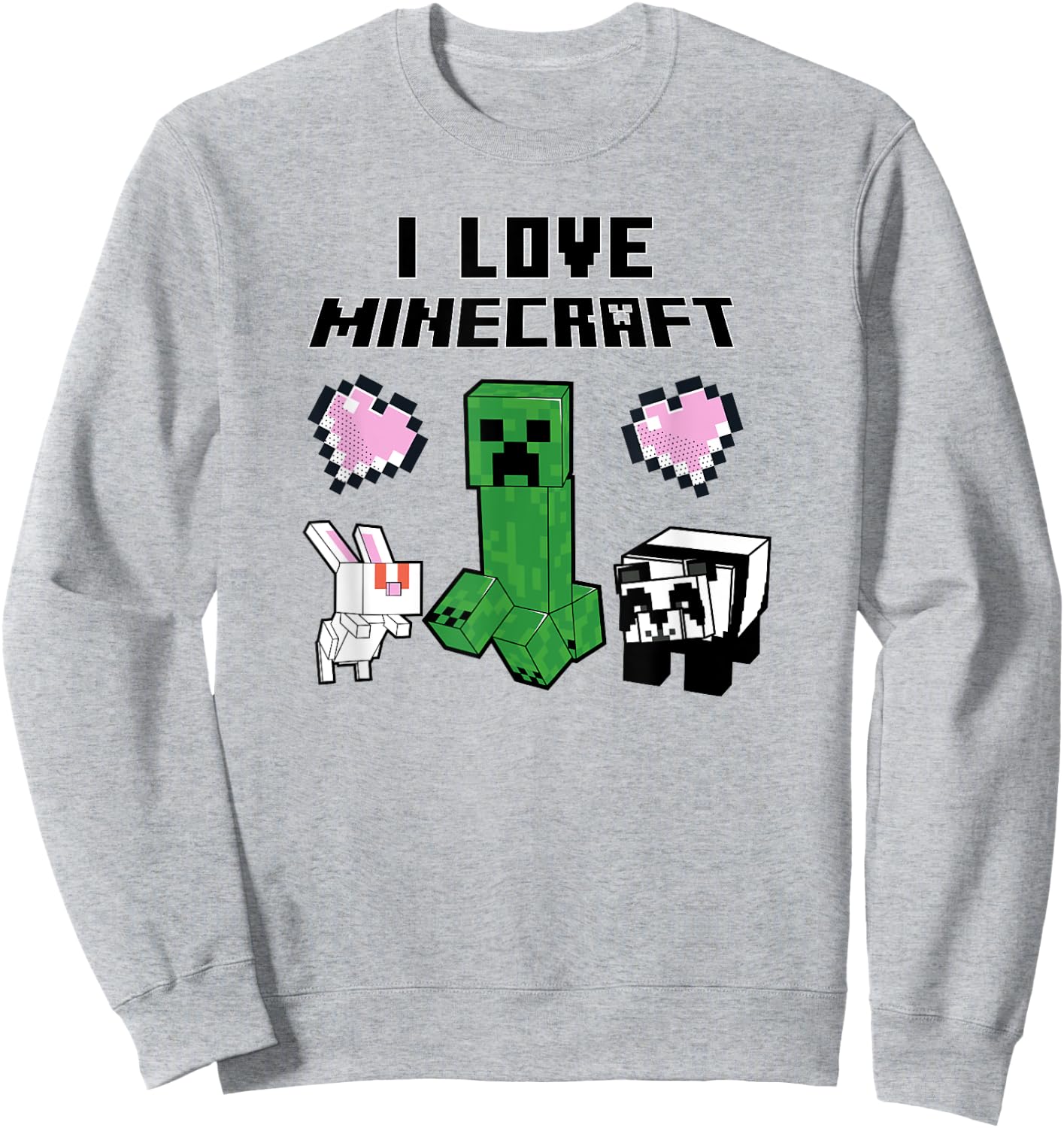 Minecraft Mob Group I Love Minecraft Poster Sweatshirt - Sweatshirt | Ash