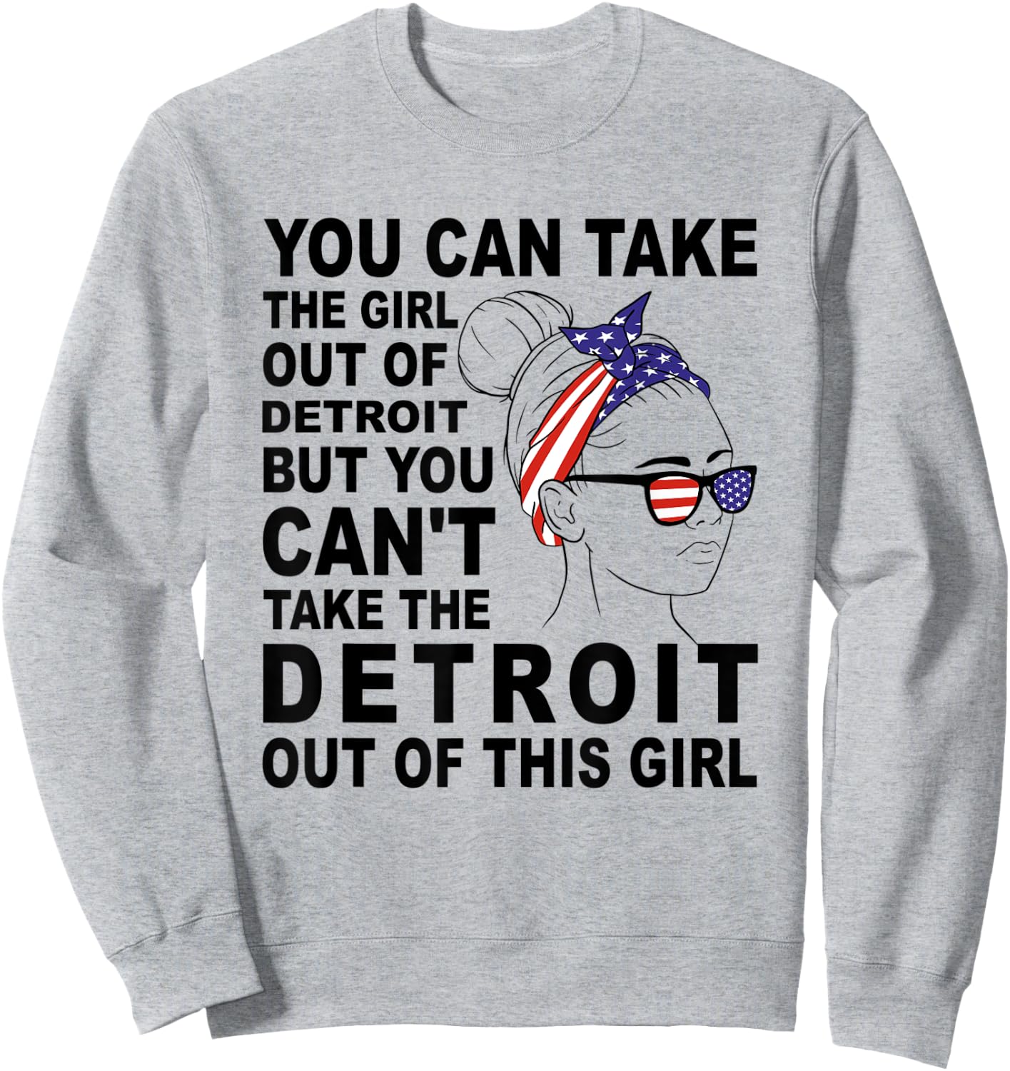 Classic Retro Girl From Detroit - Proud Detroit Girl Sweatshirt - Sweatshirt | Ash