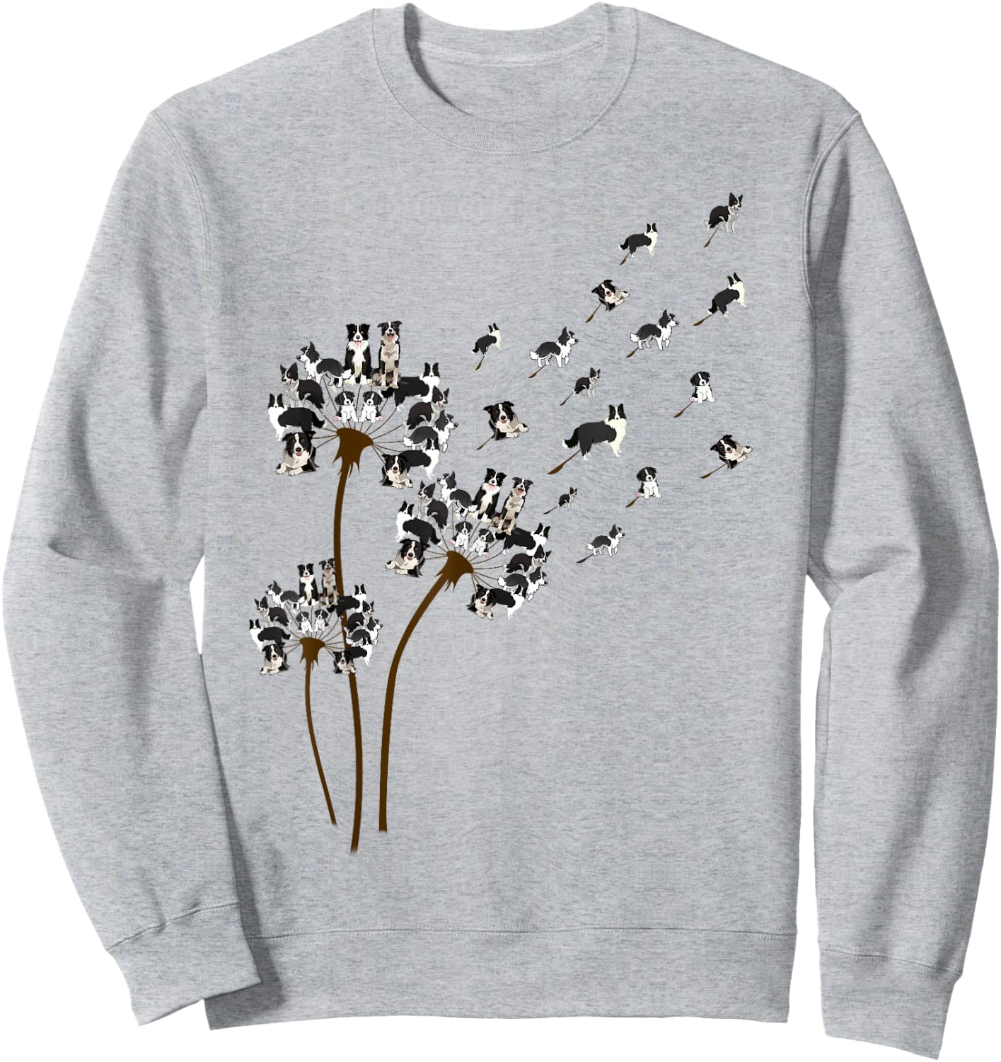 Border Collie Dandelion Funny Gift Dog Lovers Women Sweatshirt - Sweatshirt | Ash