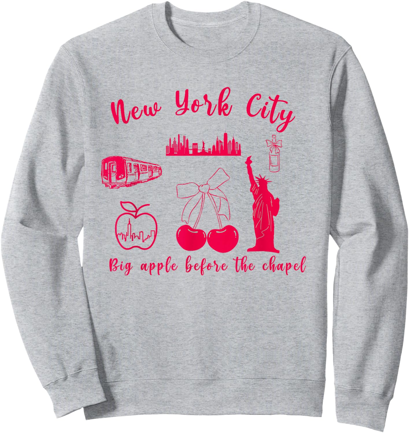 New York City Luxury Bachelorette Cherry Coquette Bridesmaid Sweatshirt - Sweatshirt | Ash