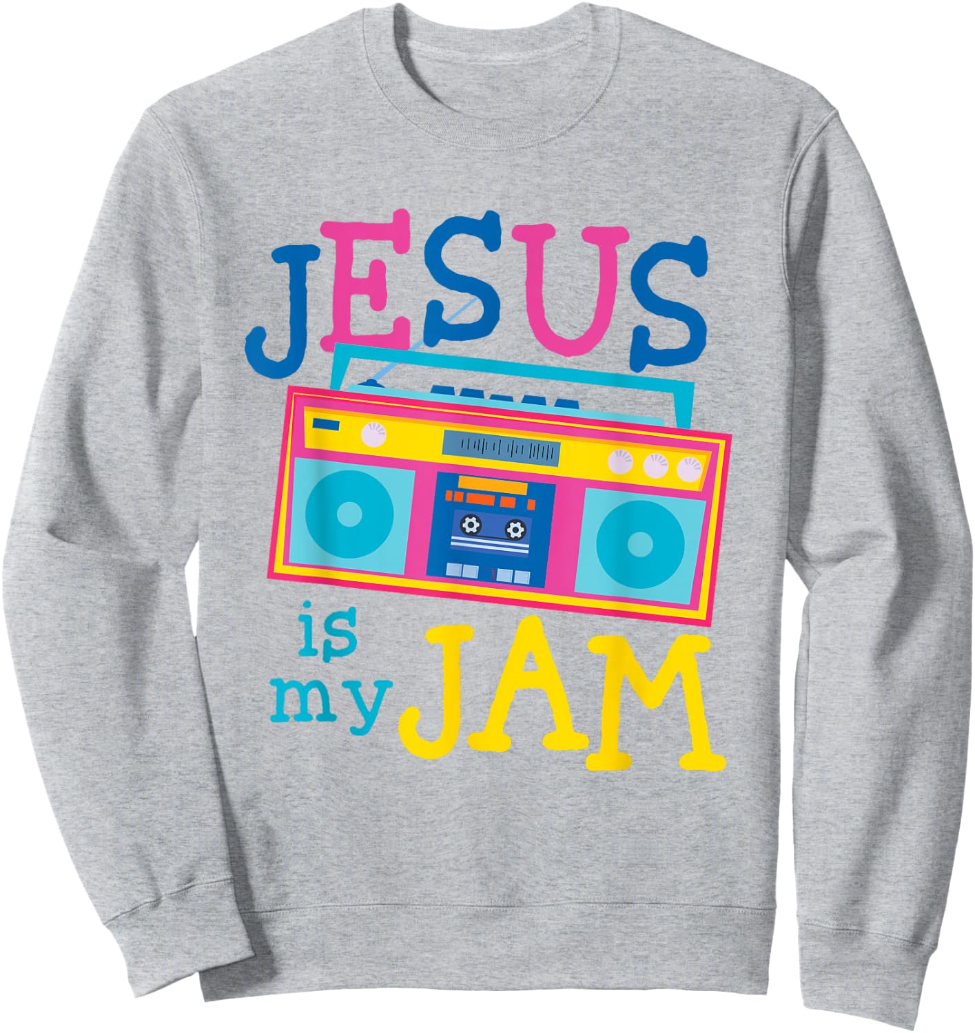 Jesus is My Jam Inspiration Christian Religious Bible Verse Sweatshirt - Sweatshirt | Ash