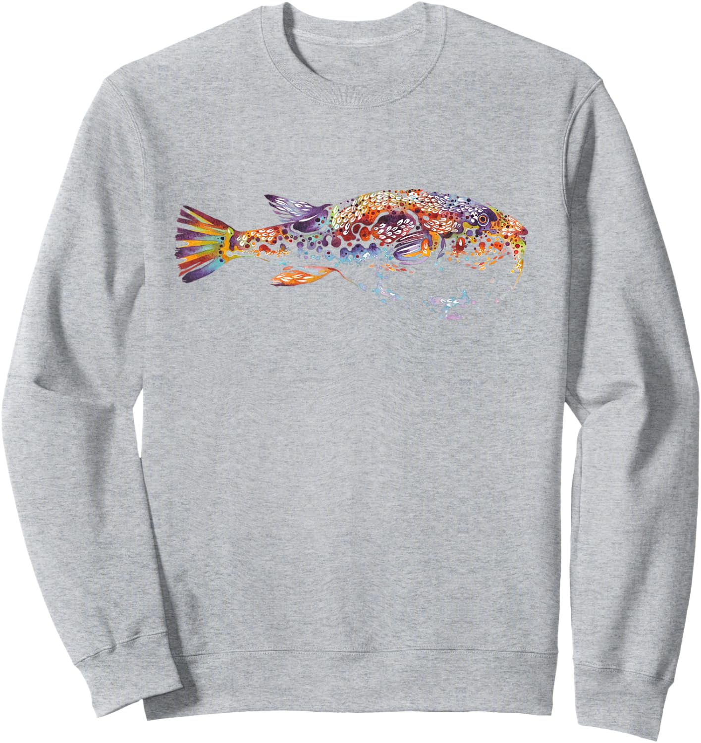 fugu fish butterfly Botanical Flower Plant blossom Sweatshirt - Sweatshirt | Ash