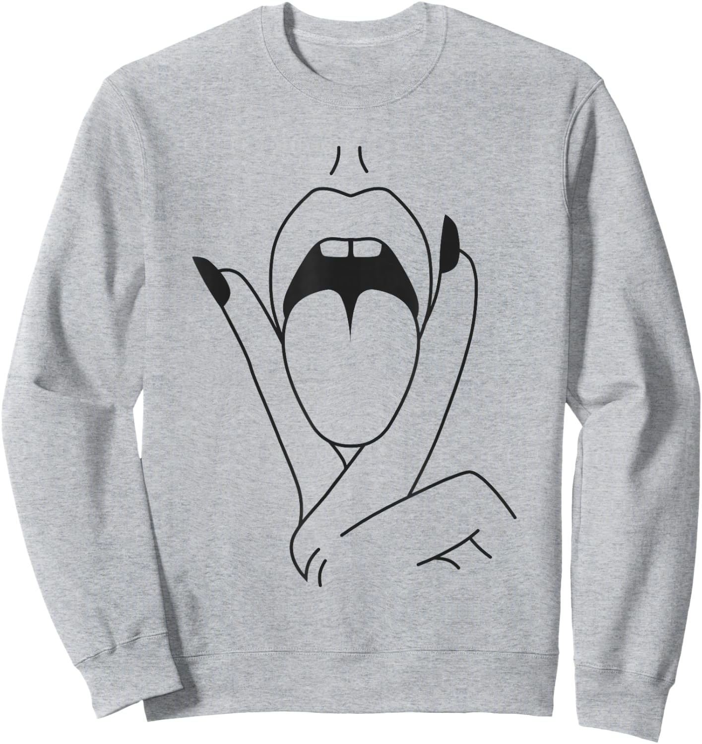 Lips Tongue Sexy Mouth Kiss Women Sweatshirt - Sweatshirt | Ash