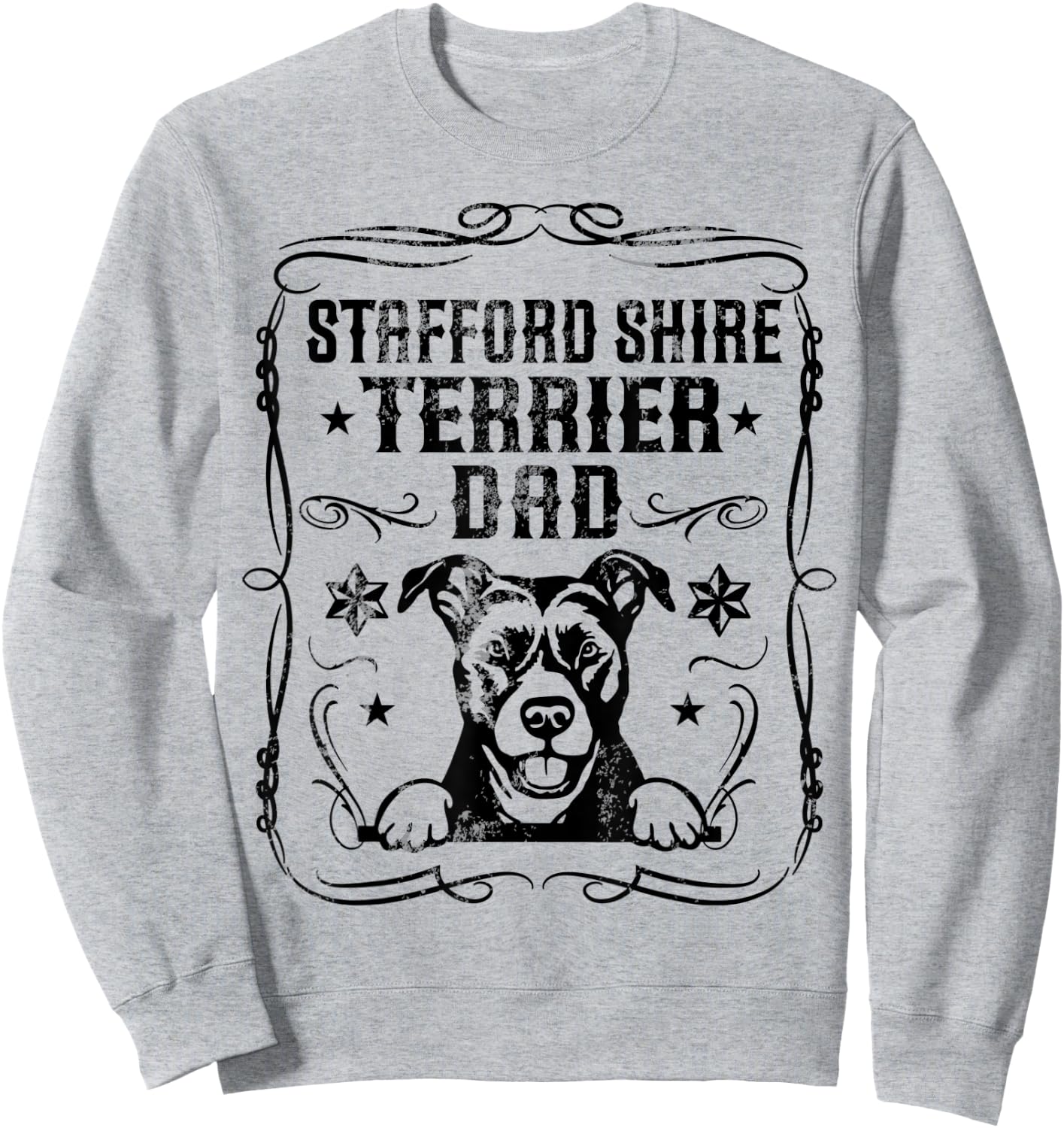 Stafford Shire Terrier Dad Best Dog Lover Father Day Themed Women Sweatshirt - Sweatshirt | Ash