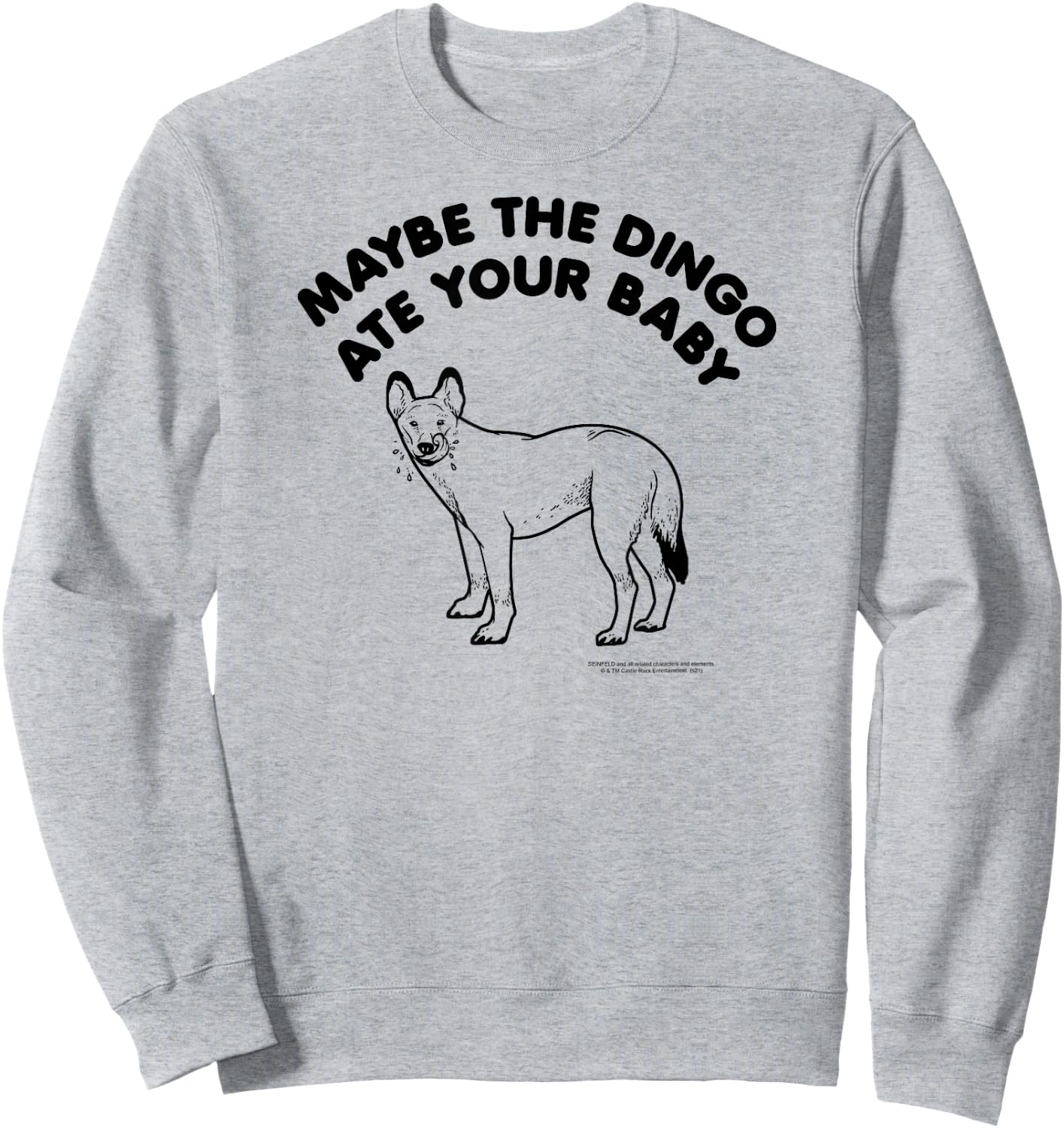 Seinfeld Maybe The Dingo Ate Your Baby Illustration 90's TV Sweatshirt - Sweatshirt | Ash
