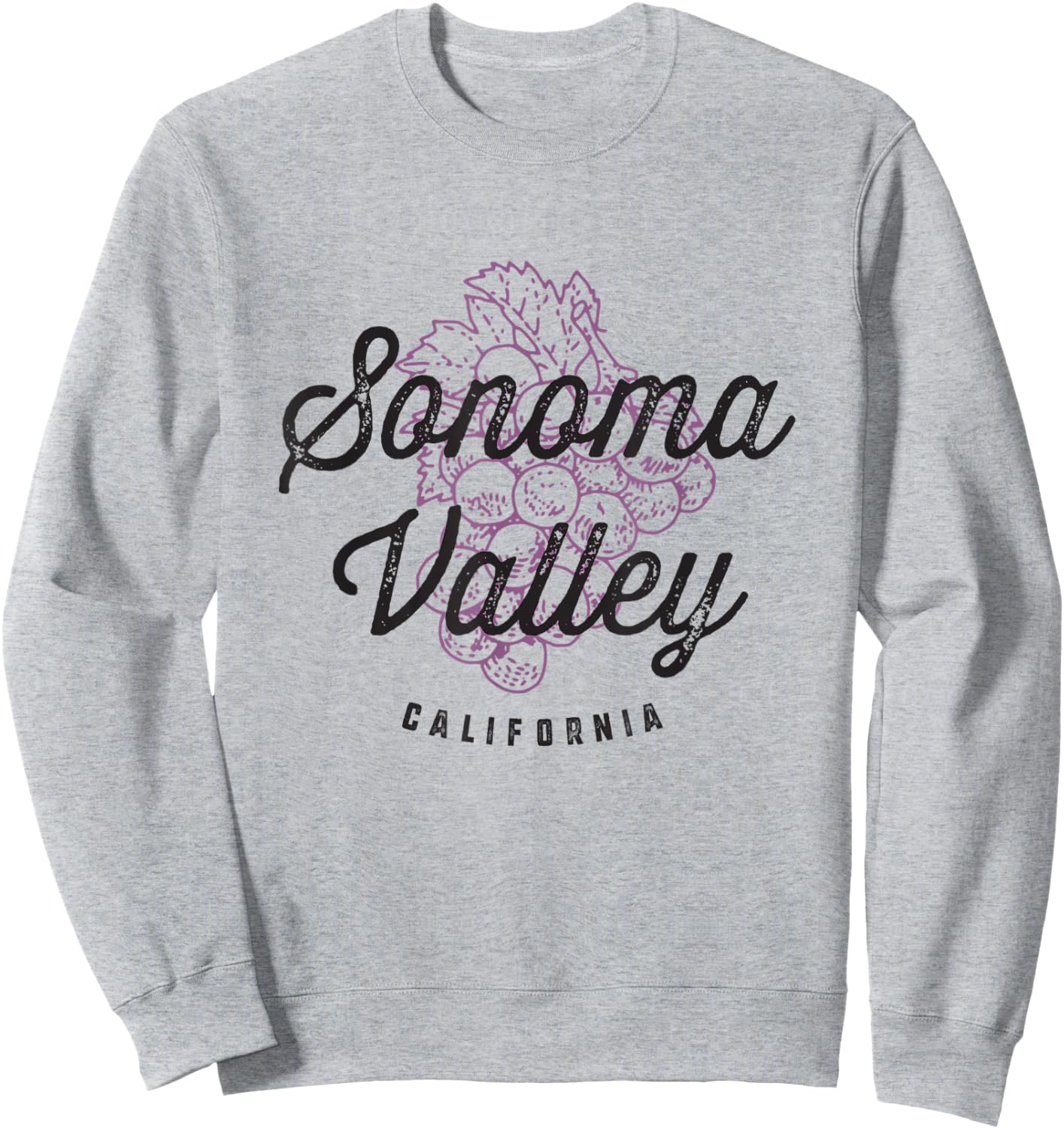 Sonoma Valley California Wine Country Vintage Grapes Sweatshirt - Sweatshirt | Ash