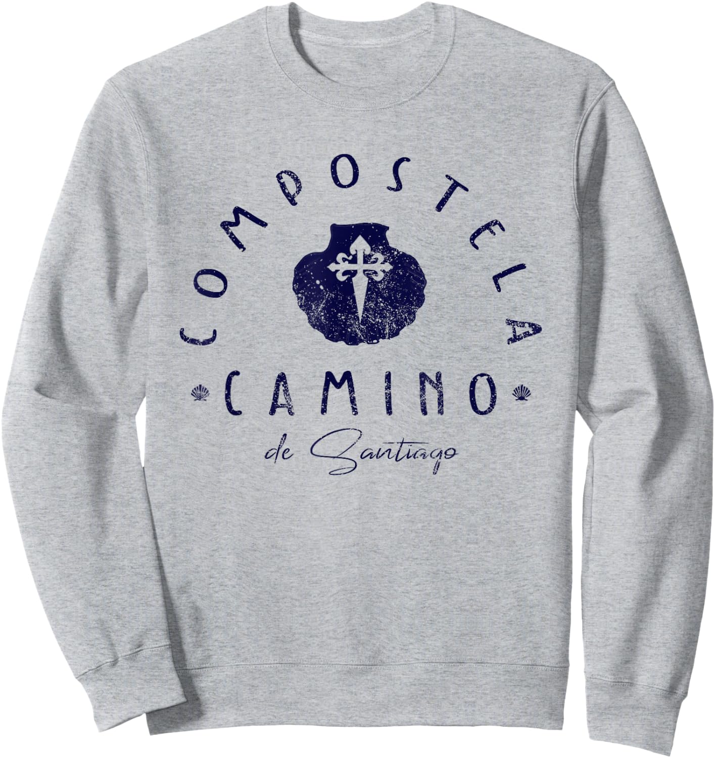 Camino de Santiago Spain Scallop Shell St James Hiking Gift Sweatshirt - Sweatshirt | Ash