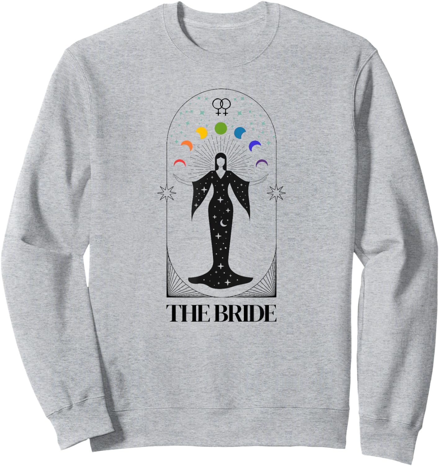 Lesbian Bride Gay Brides Tarot Bachelorette Lgbt Wedding Day Sweatshirt - Sweatshirt | Ash