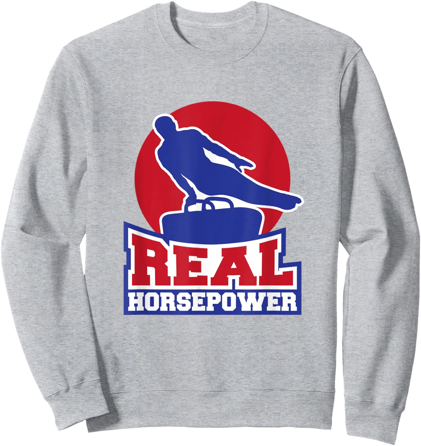 Gymnastic Pommel Horse Spinner, Male Gymnast Real Horsepower Sweatshirt - Sweatshirt | Ash