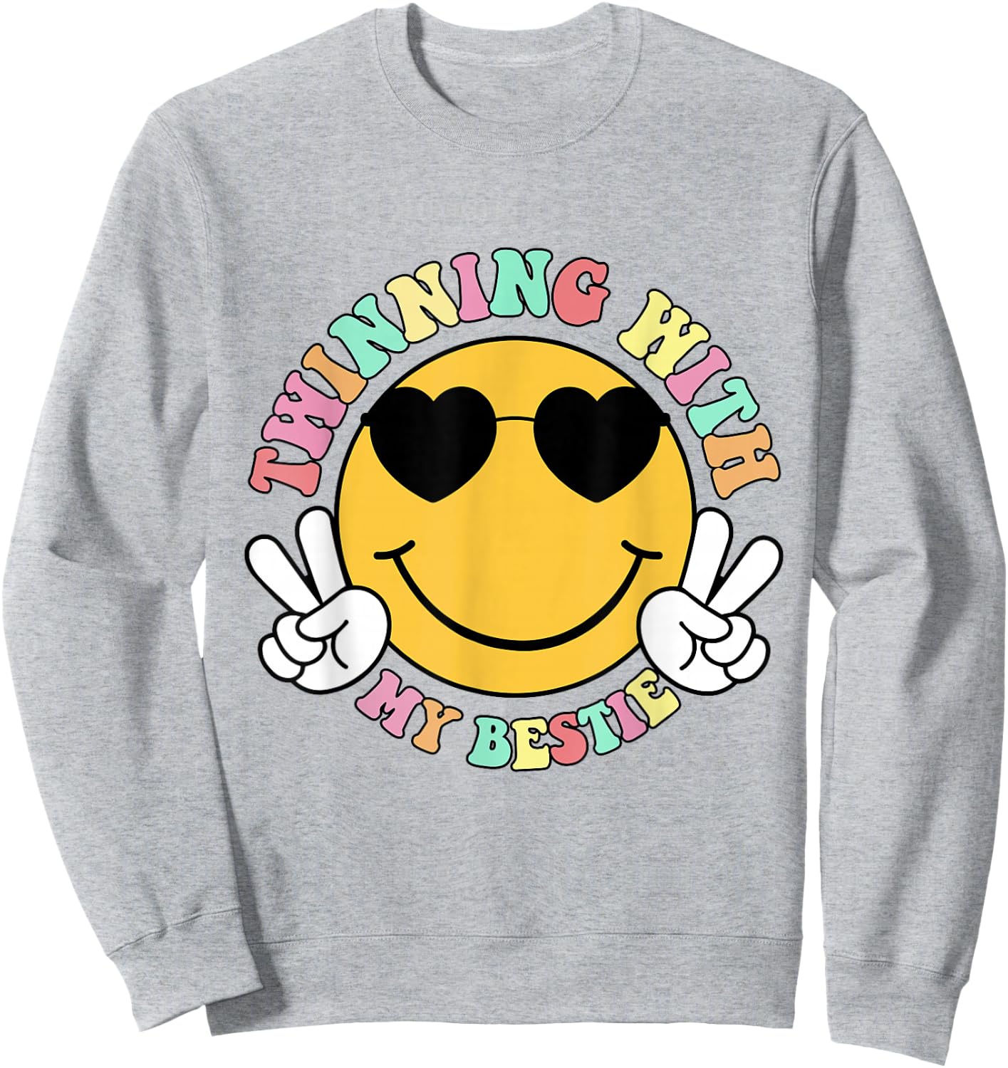 Twinning With My Bestie Girls Kids Matching Bestfriend BFF Sweatshirt - Sweatshirt | Ash