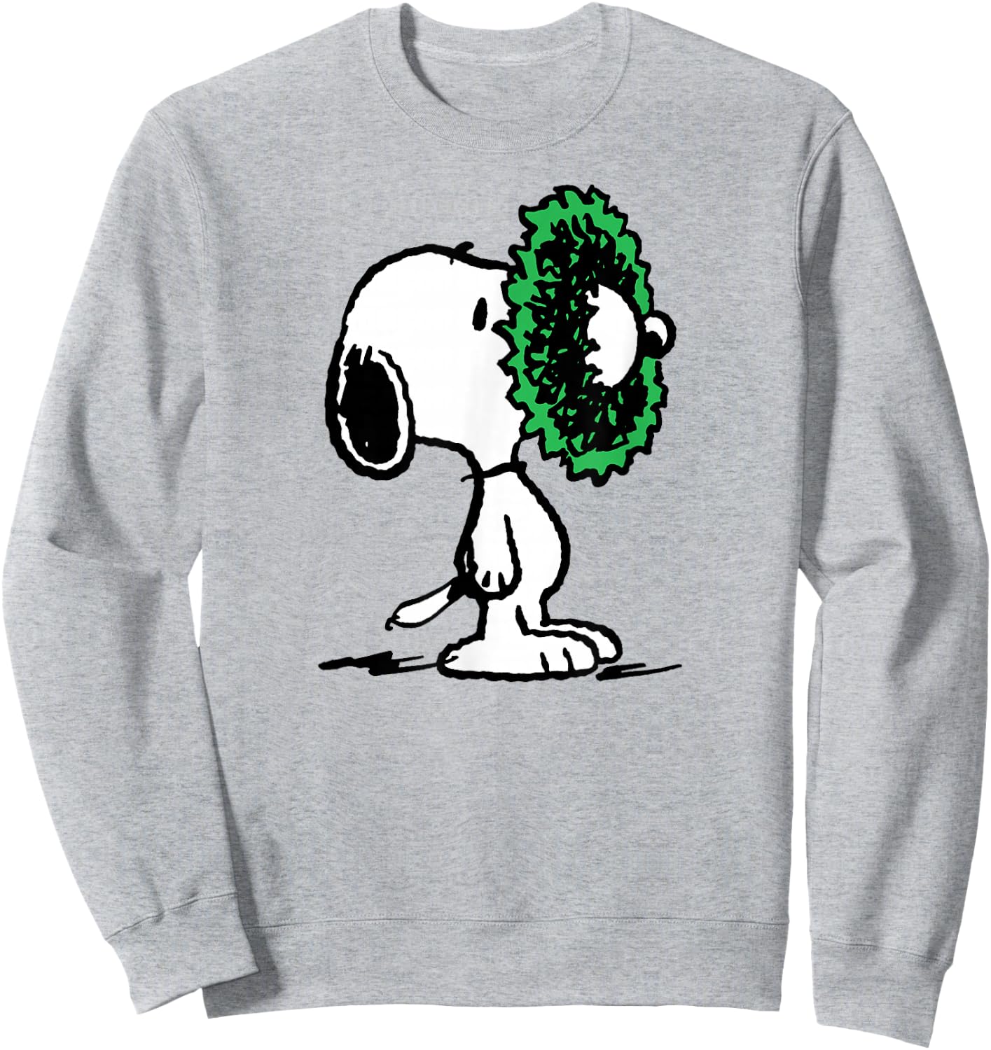 Peanuts Snoopy Holiday Be Merry Wreath Sweatshirt - Sweatshirt | Ash