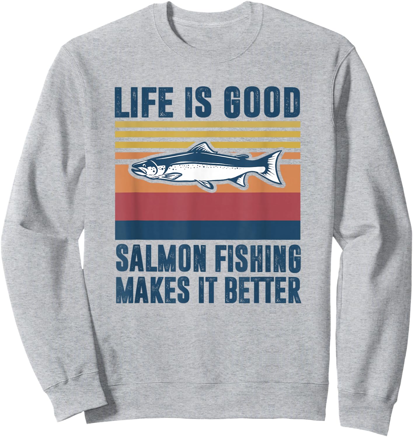 Salmon Fishing Gifts Men Women Children Angler Salmon Sweatshirt - Sweatshirt | Ash