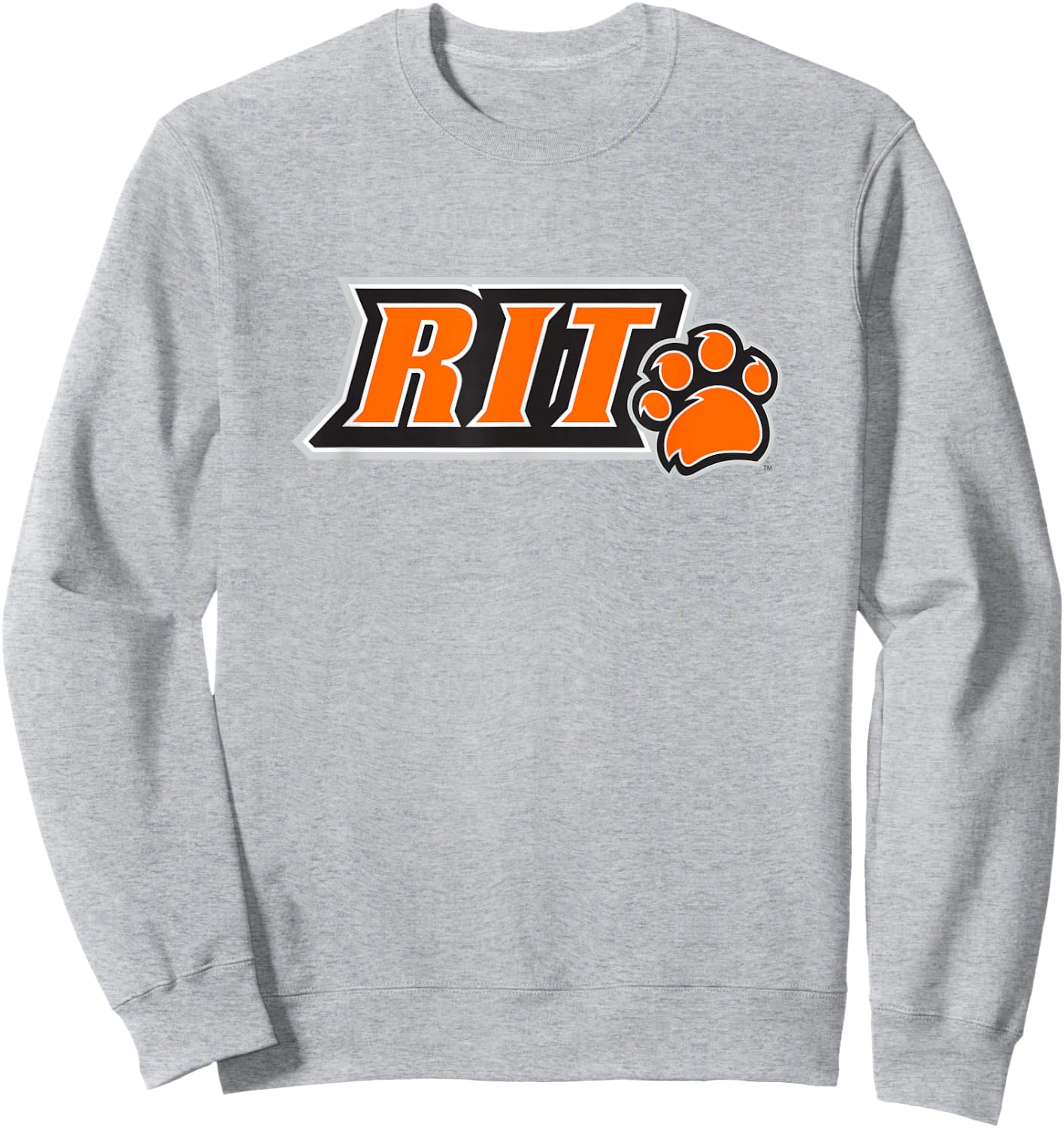 Rochester Institute of Technology RIT Tigers Paw Logo Sweatshirt - Sweatshirt | Ash