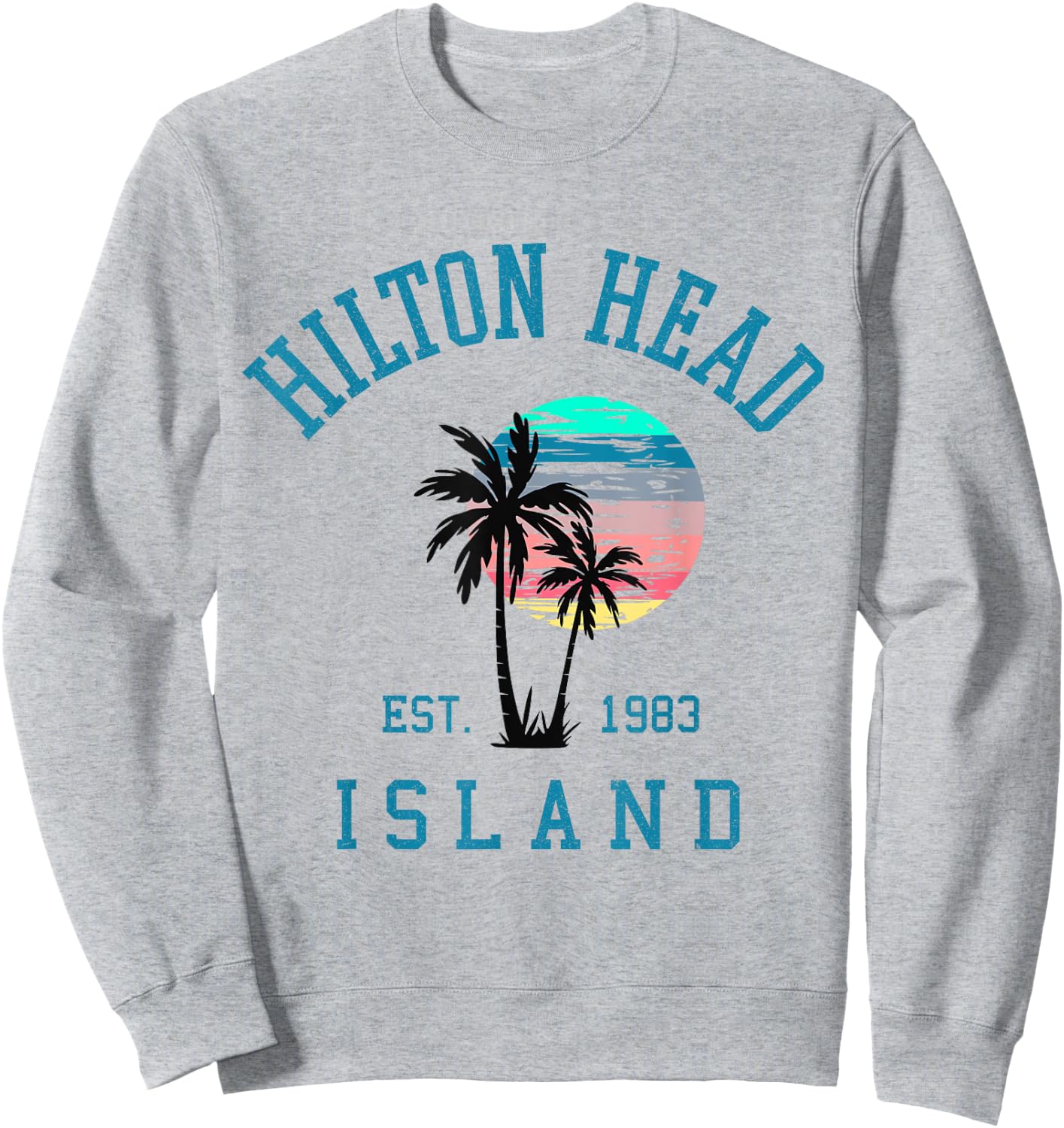 Hilton Head Island South Carolina Beach Palm Trees Summer Sweatshirt - Sweatshirt | Ash