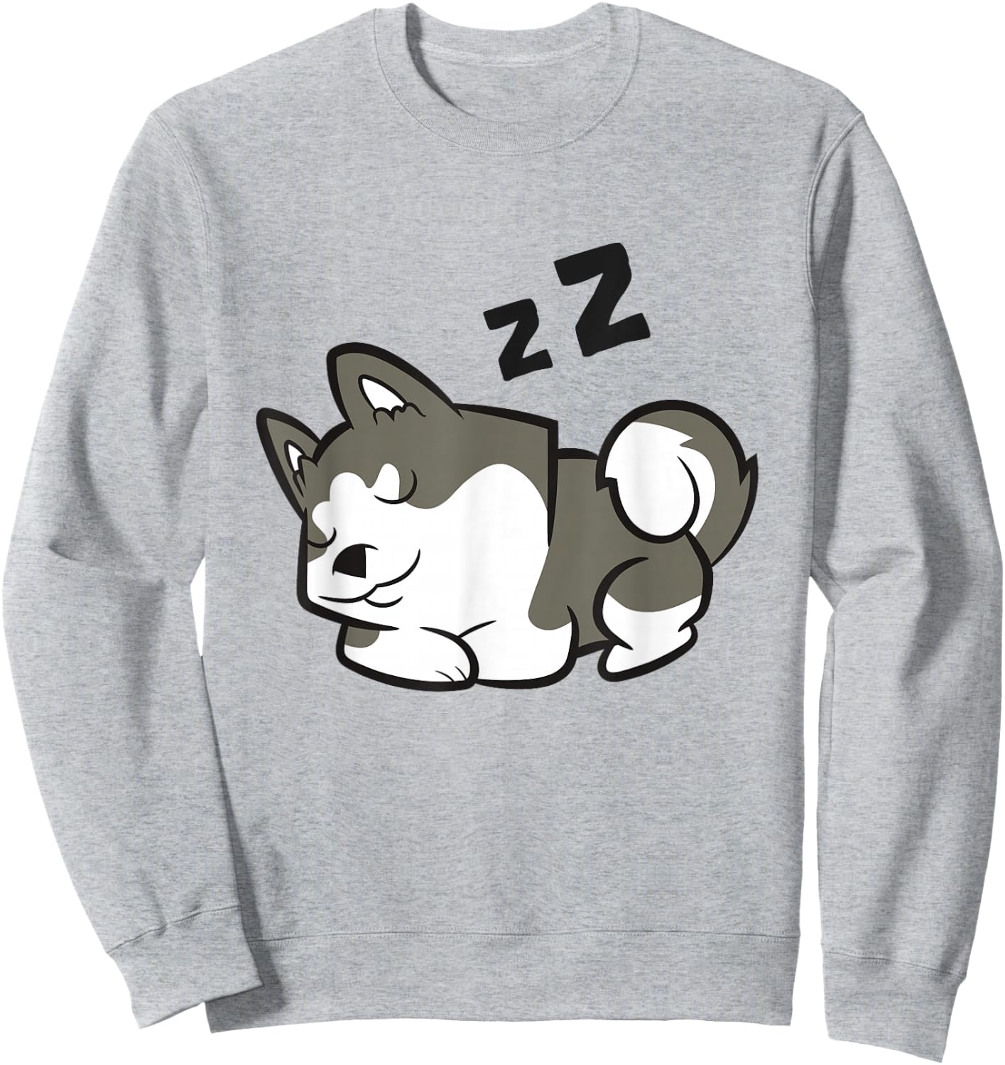 Siberian Husky Dog Sleeping Husky Pajama Sweatshirt - Sweatshirt | Ash