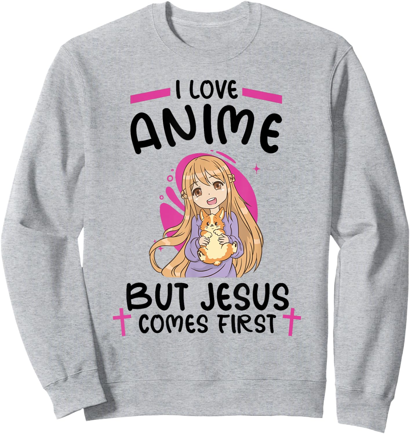 I Love Anime but Jesus Comes First Sweatshirt - Sweatshirt | Ash