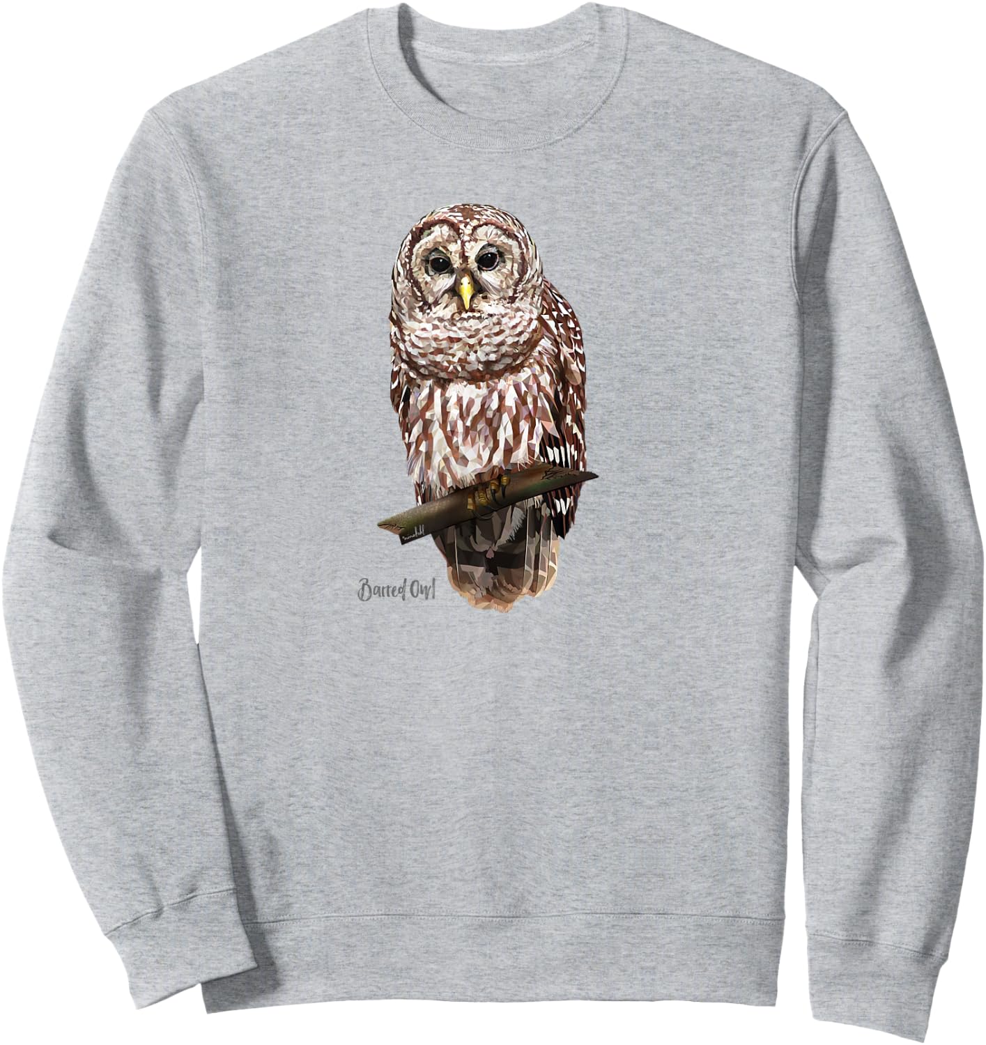Barred Owl Graphic Birder Shirt Wildlife Bird Watching Sweatshirt - Sweatshirt | Ash