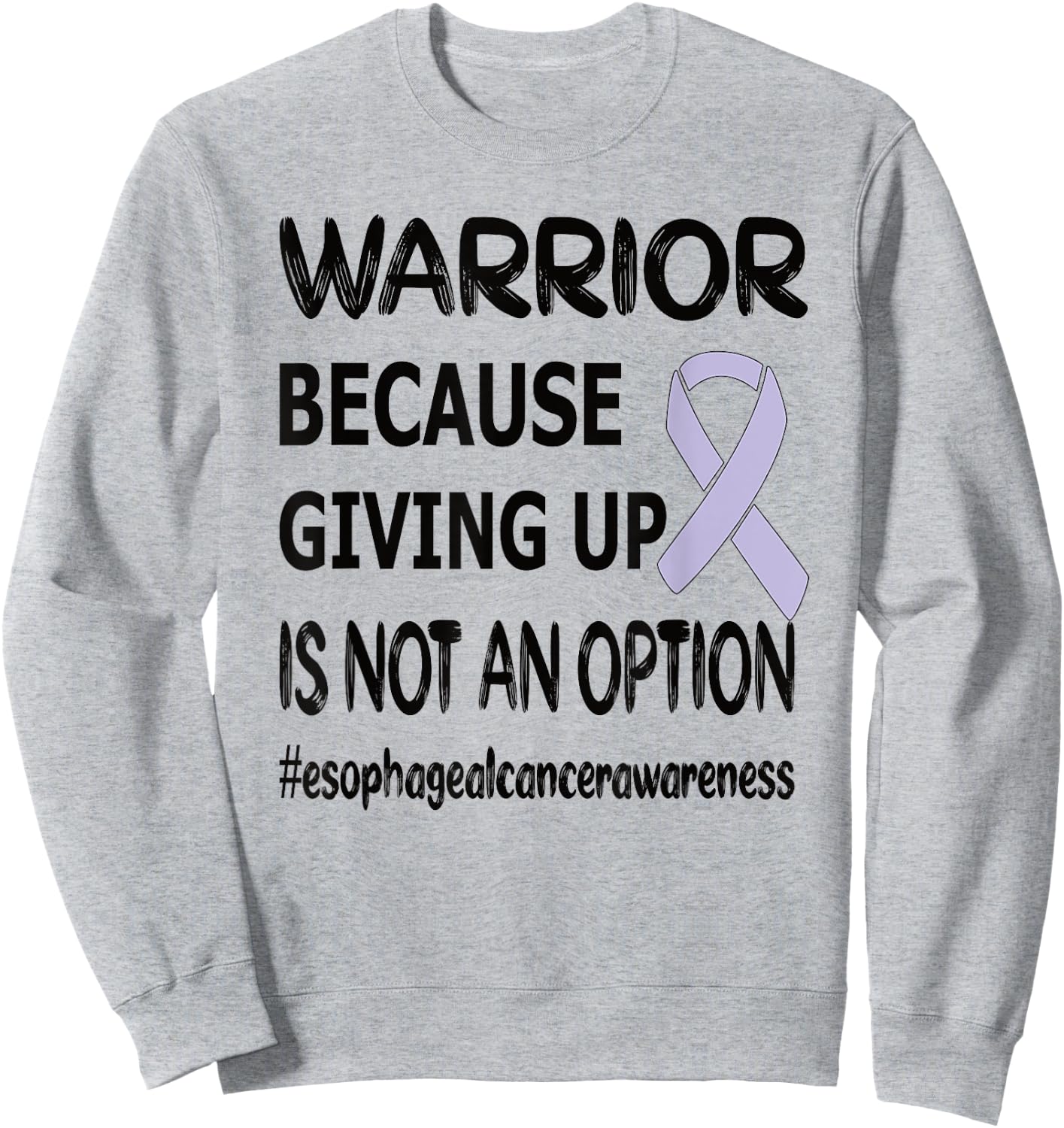 Esophageal Cancer Warrior Periwinkle Ribbon Cancer Survivor Sweatshirt - Sweatshirt | Ash