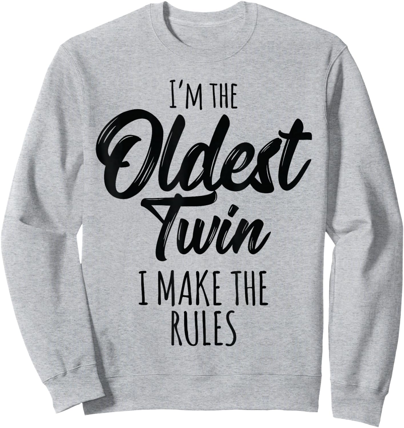 Twins Shirt Matching Birthday Sibling Oldest Twin Sweatshirt - Sweatshirt | Ash