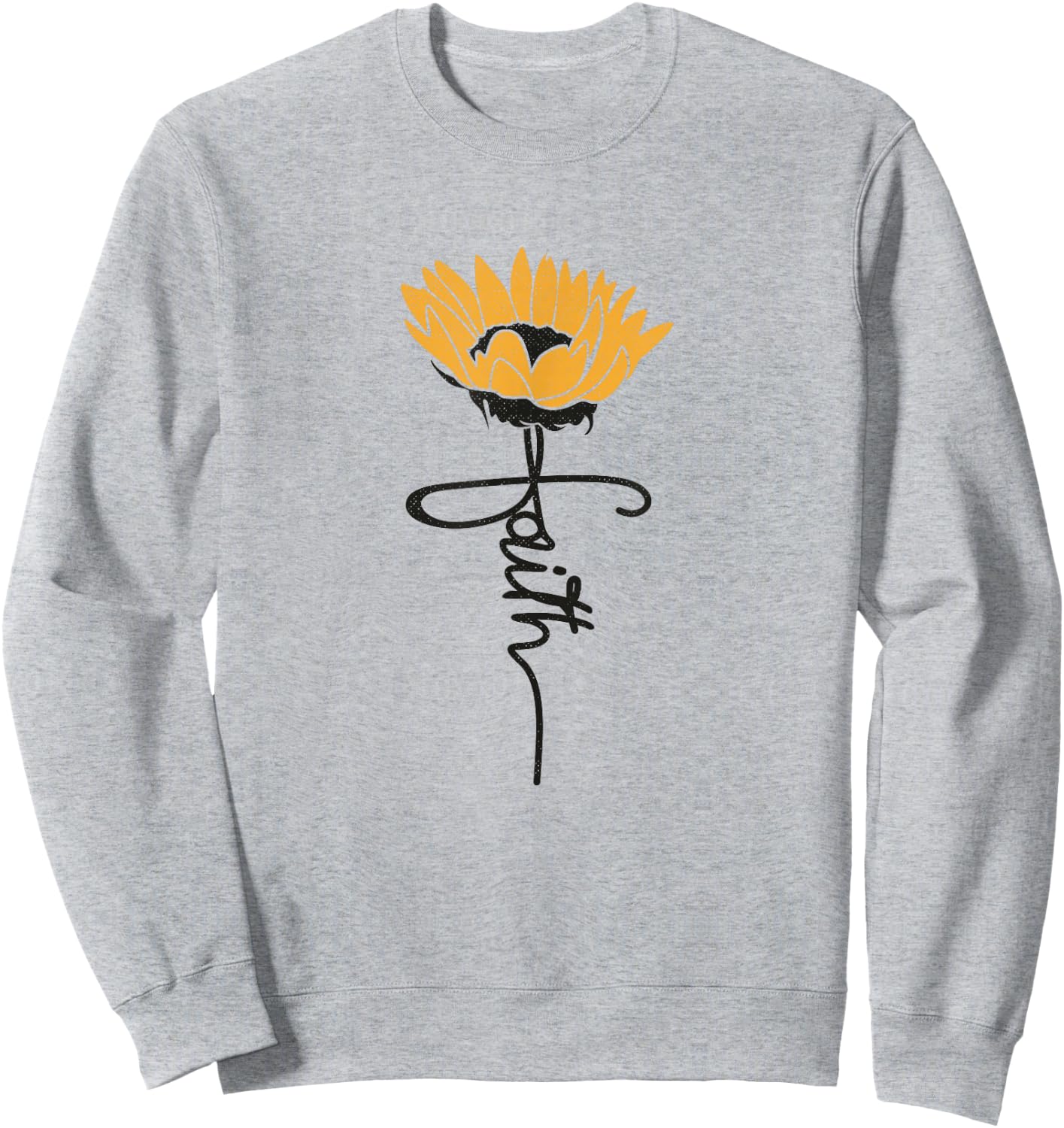 Faith Sunflower Cute Religious Christian Sweatshirt - Sweatshirt | Ash