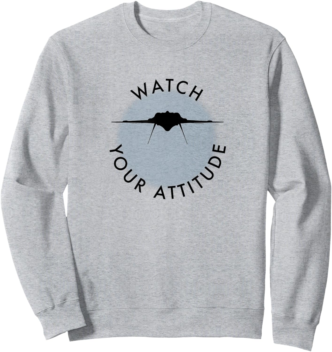 Watch Your Attitude - Inverted F-35 Stealth Fighter Jet Sweatshirt - Sweatshirt | Ash