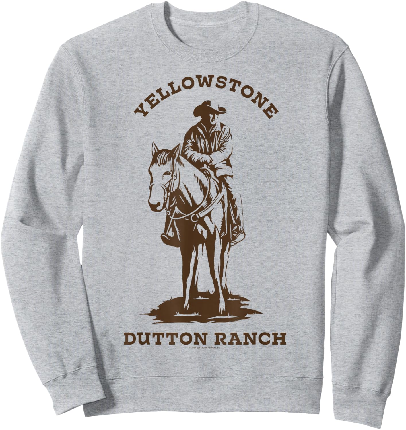Yellowstone Dutton Ranch Cowboy Western Logo Sweatshirt - Sweatshirt | Ash