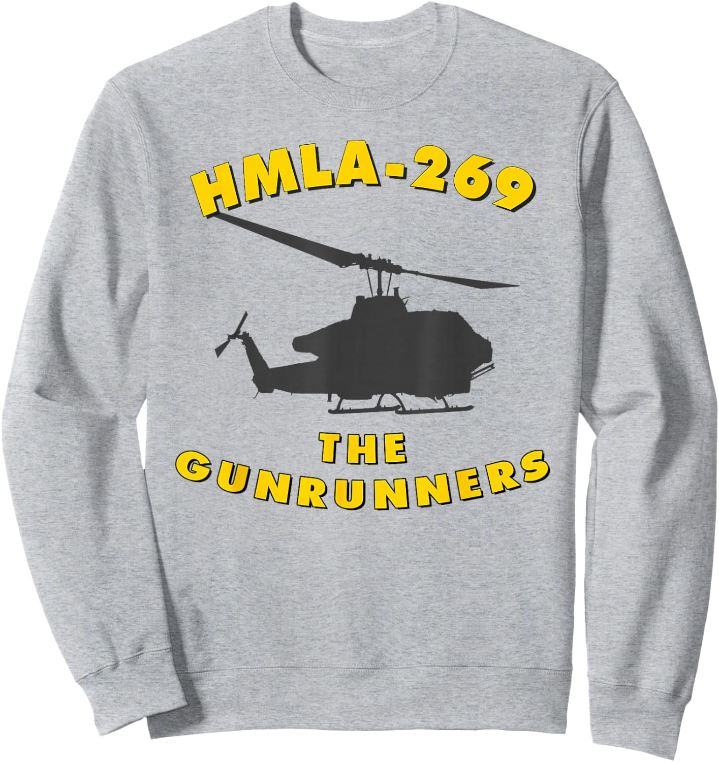 HMLA-269 Gunrunners Helicopter Attack Squadron AH-1W Sweatshirt - Sweatshirt | Ash
